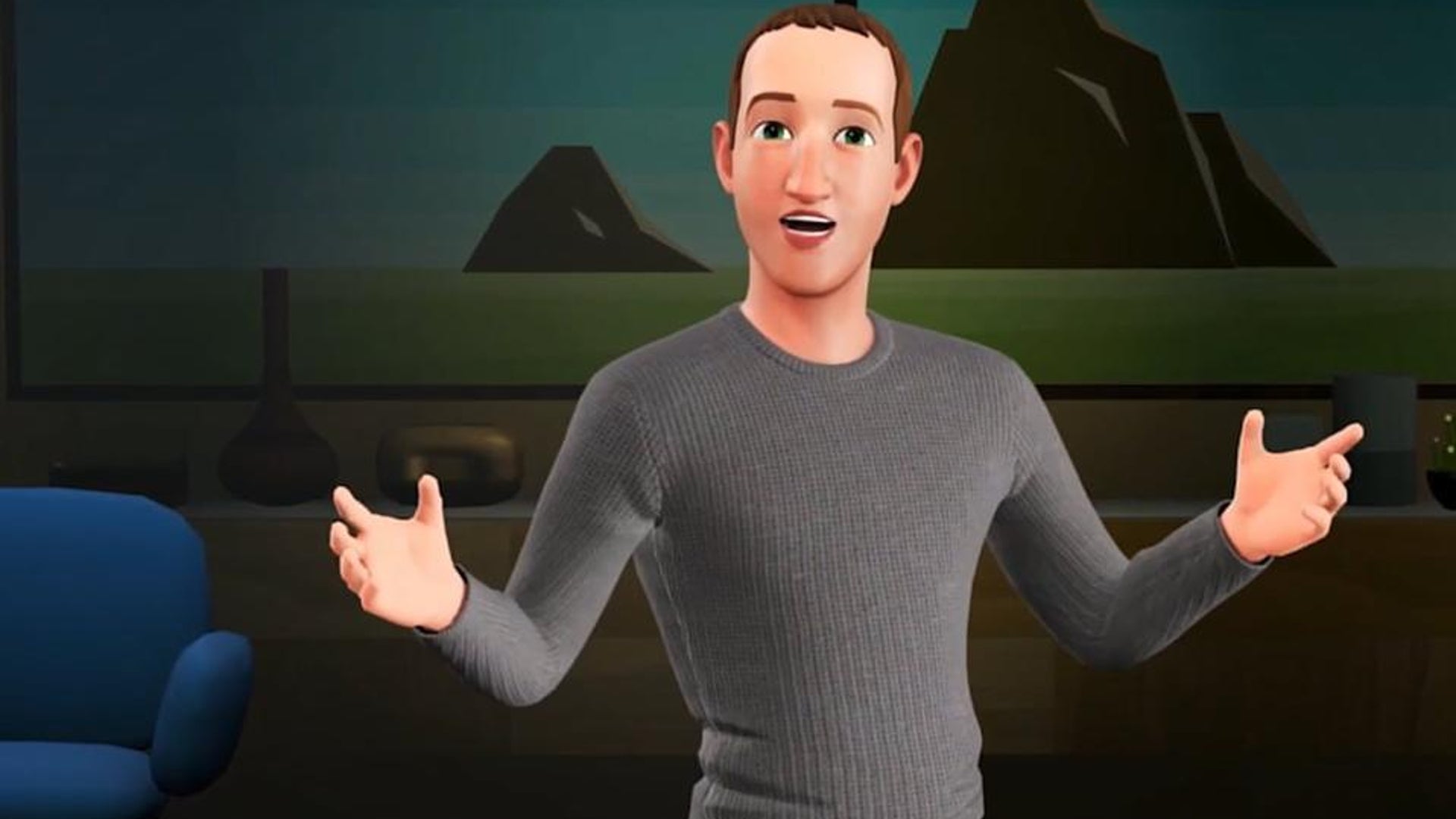 A screenshot of Meta CEO Mark Zuckerberg in the metaverse