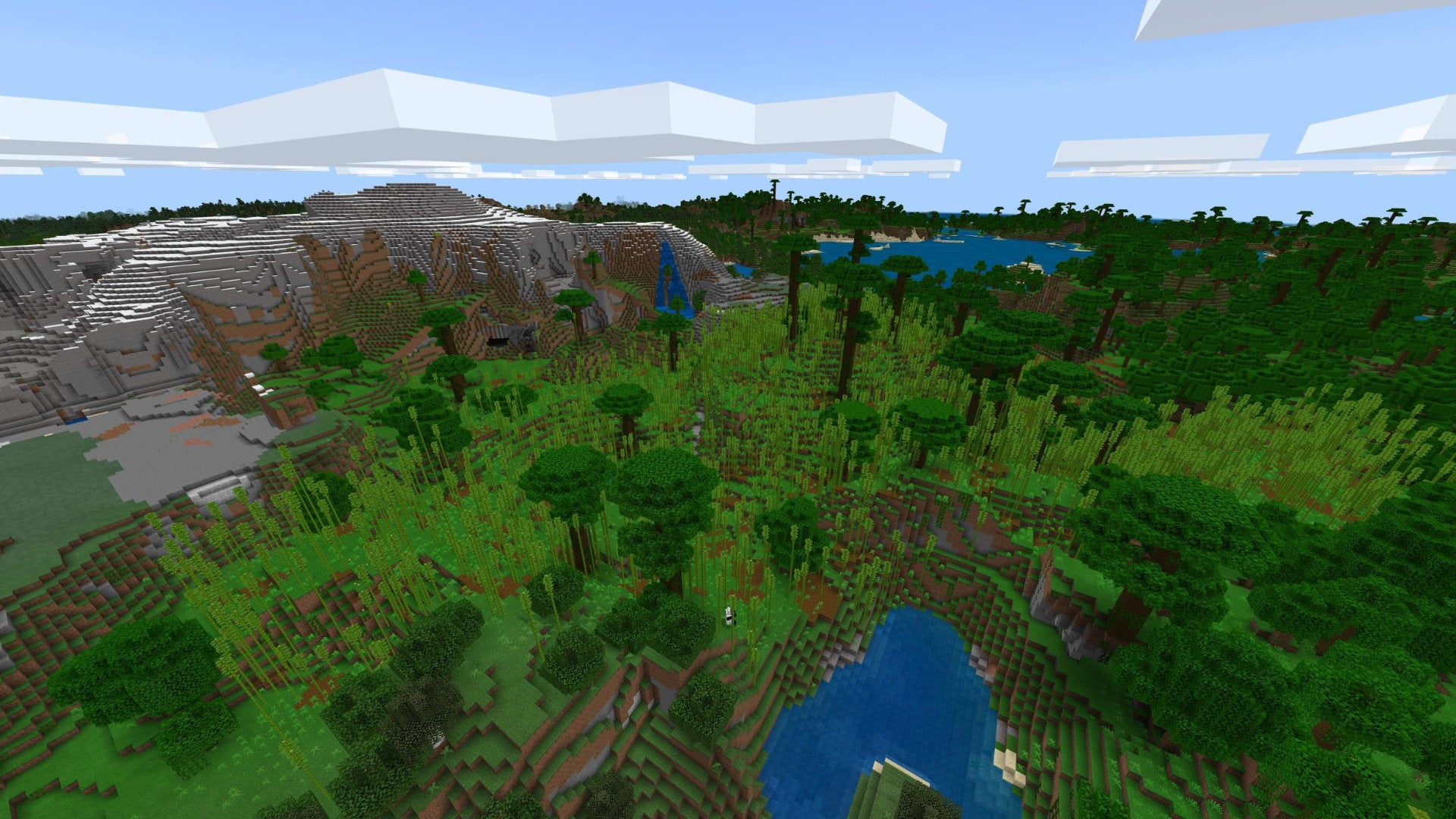 A Minecraft Bedrock screenshot of a new world created with the seed 2141551899.