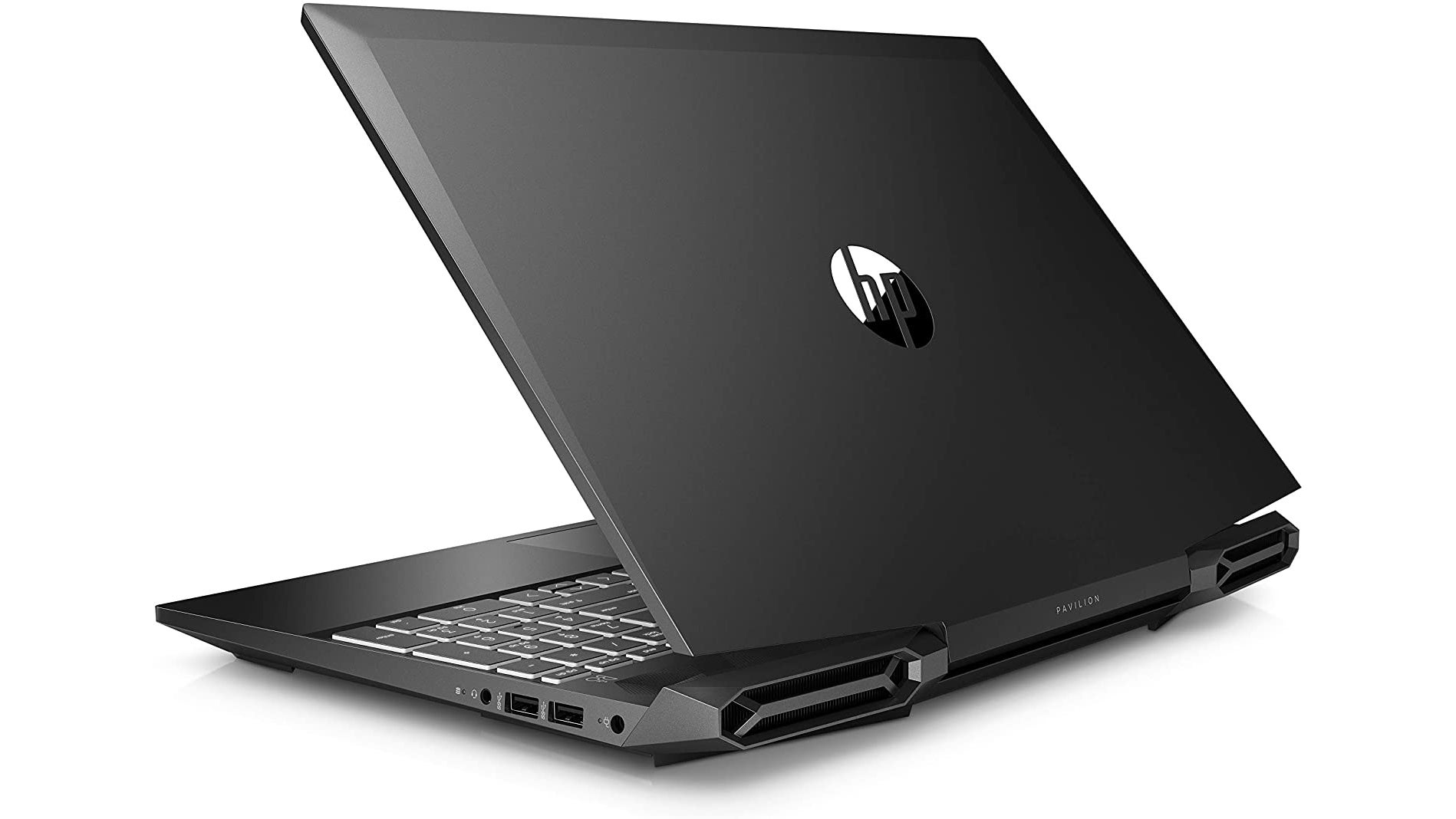 a photo of a gaming laptop, specifically the hp pavilion 15