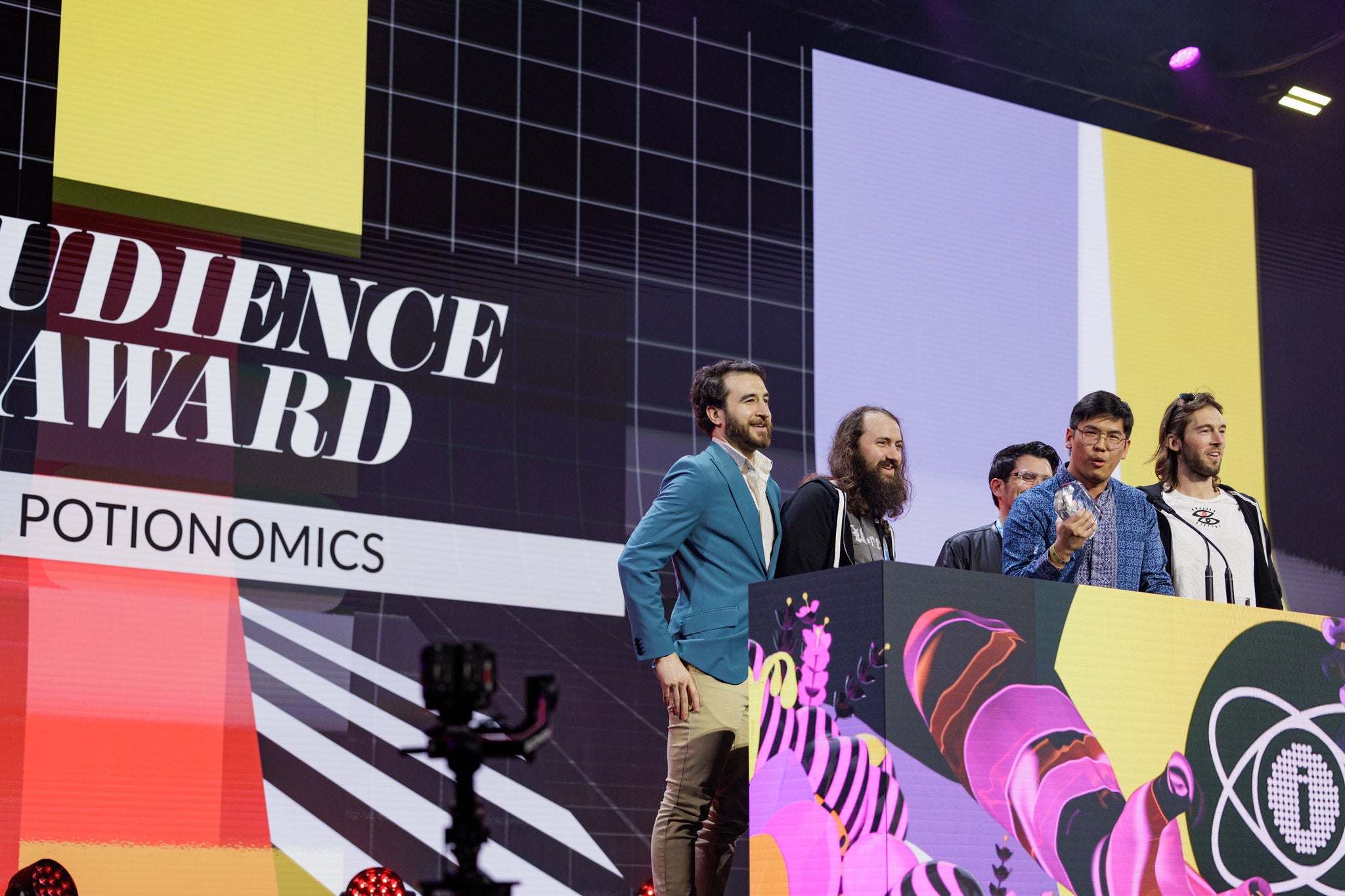 The Potionomics team receive their Audience Award at GDC 2023