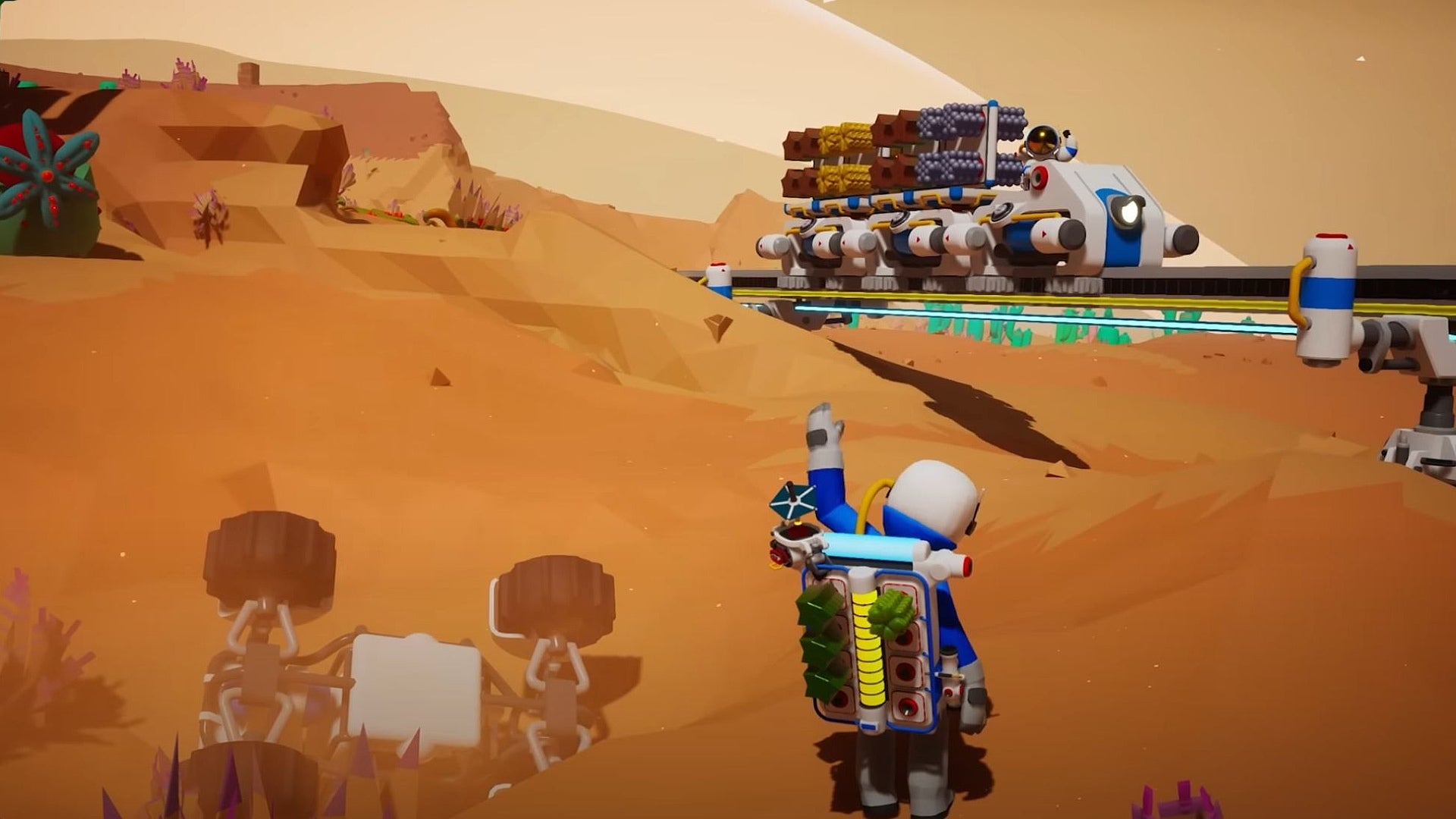 Space sandbox sim Astroneer has just received a free update introducing monorails.
