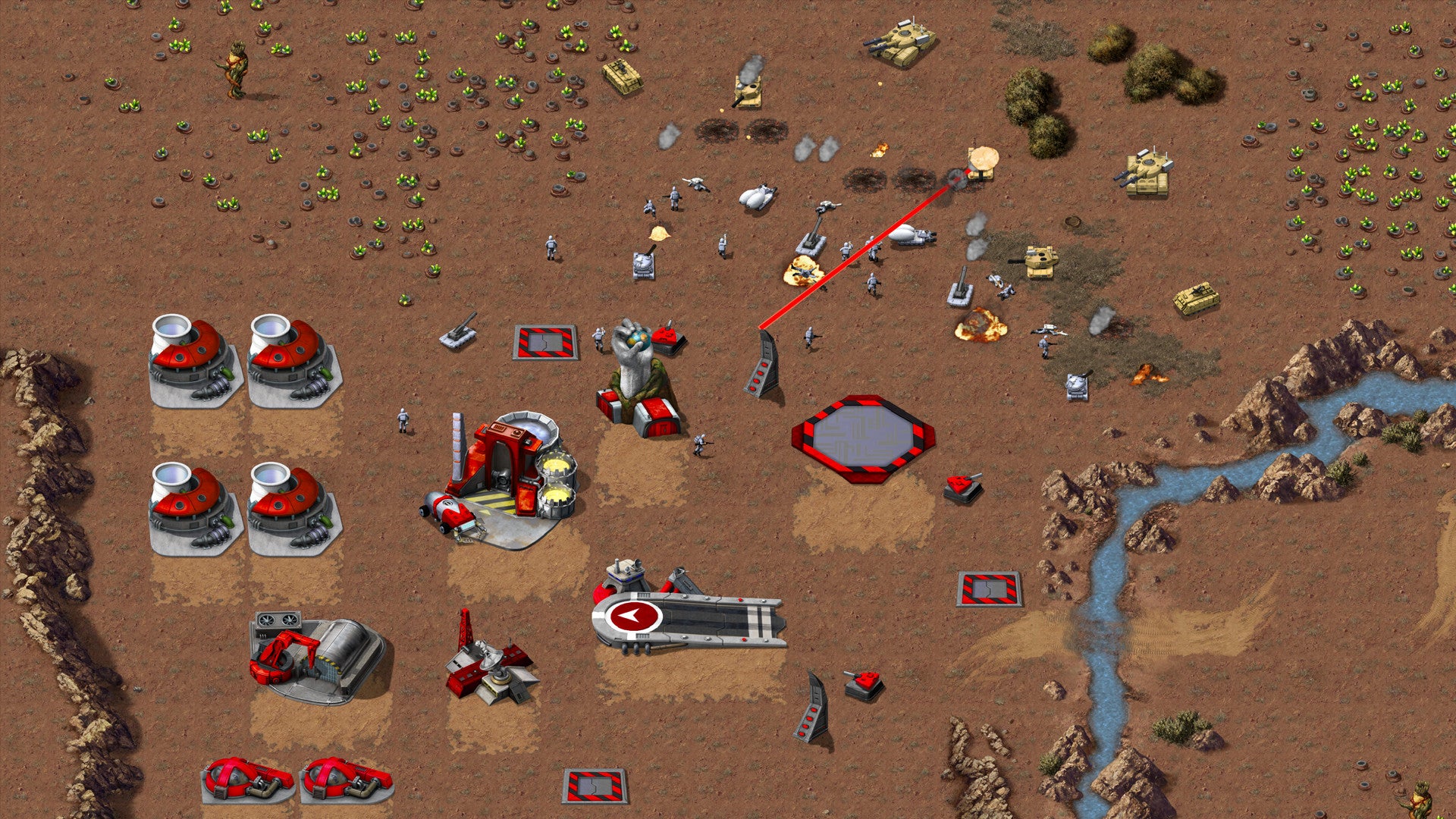 A desert battle scene in Command & Conquer