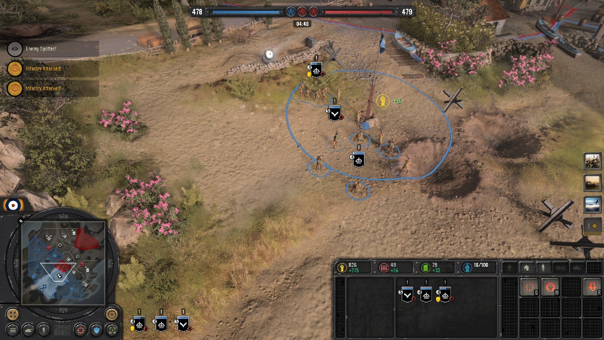 Company of Heroes 3 image showing a group of units selected together.