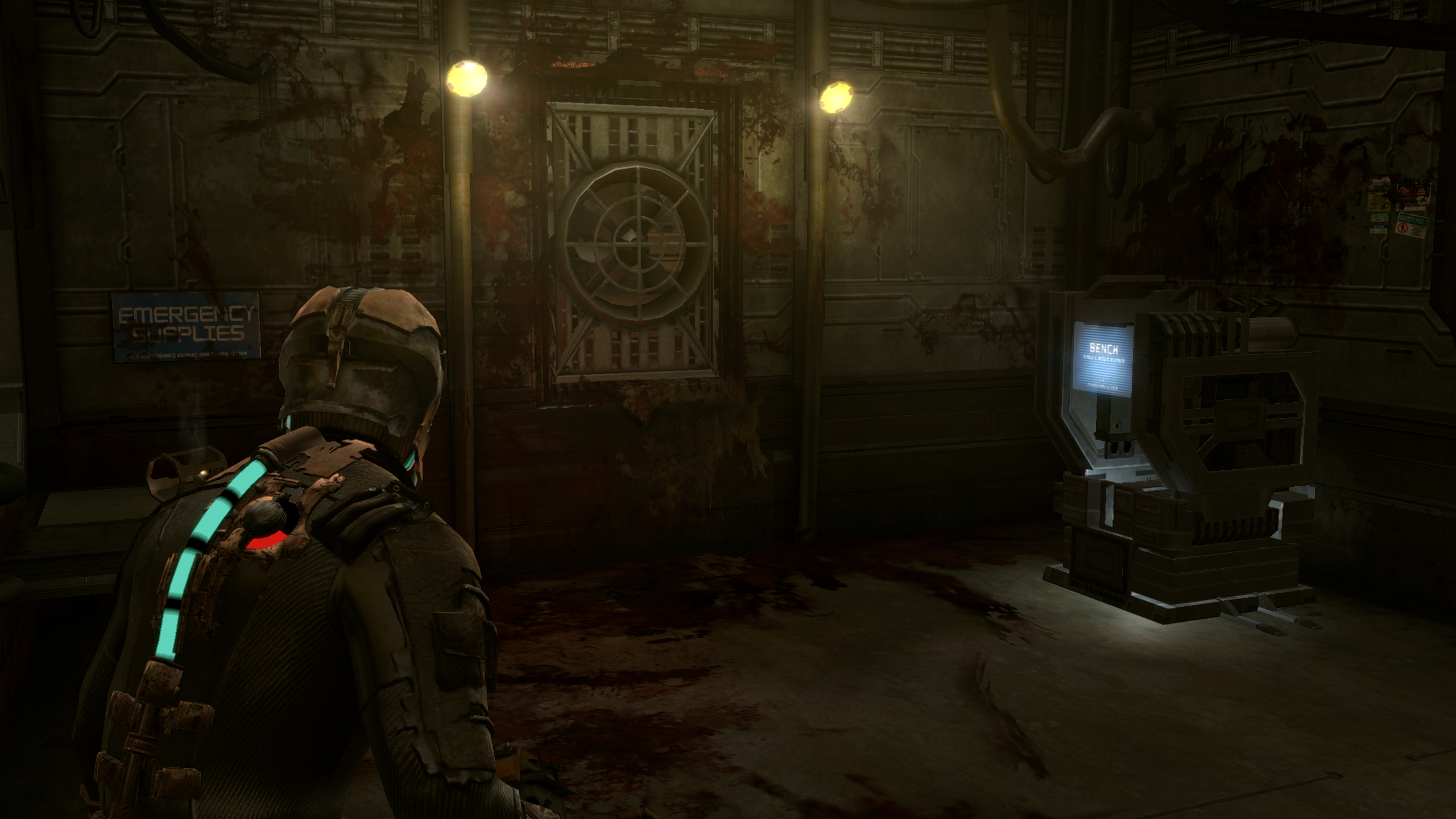 Isaac approaches a spooky-looking vent in Dead Space.