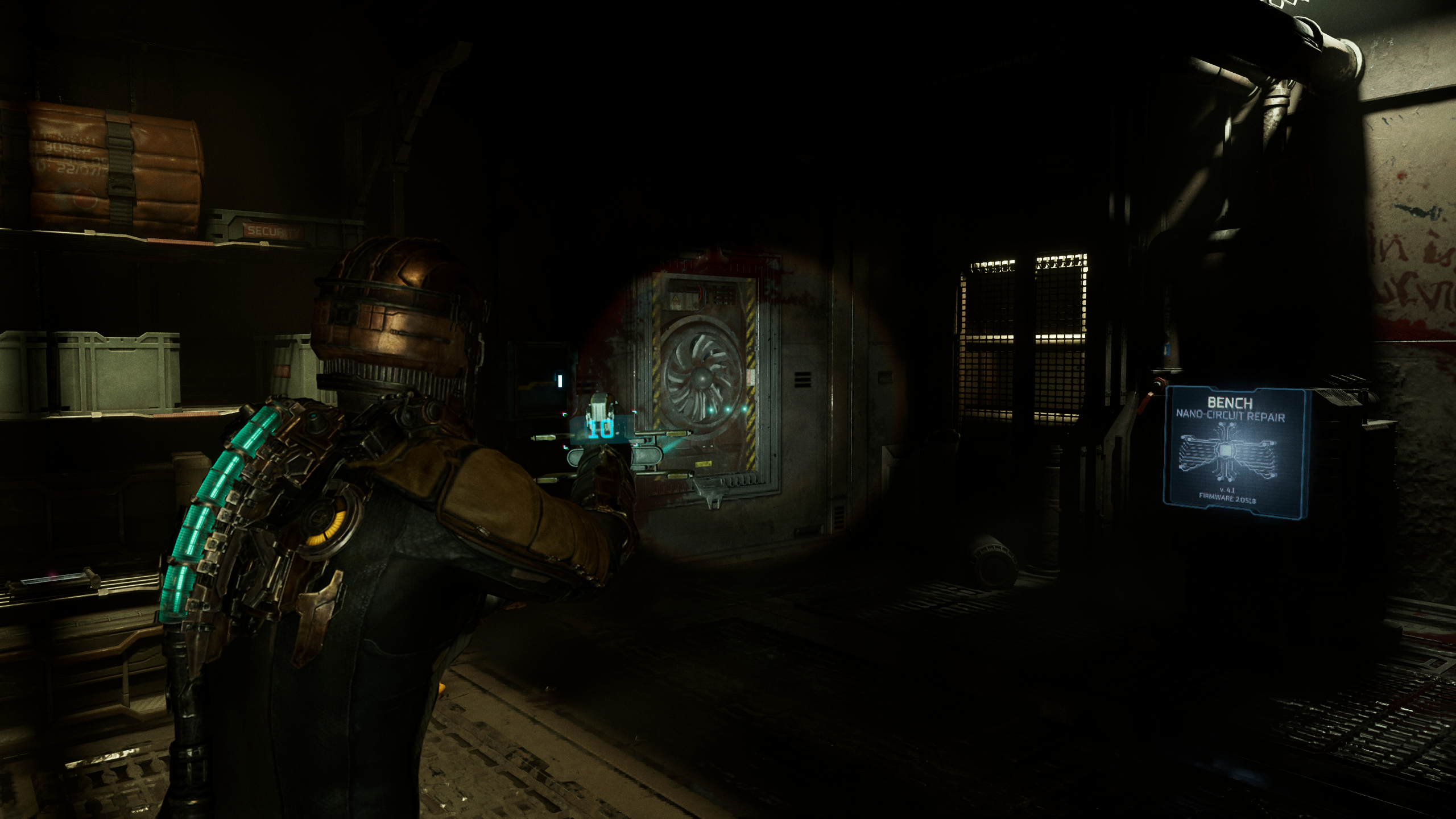 Isaac approaches a spooky-looking vent in the Dead Space remake.