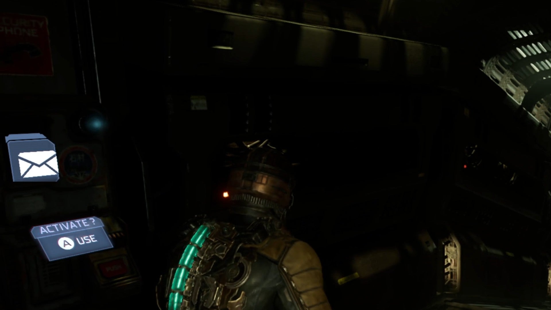Dead Space image showing an Audio Log terminal in a dark corridor.