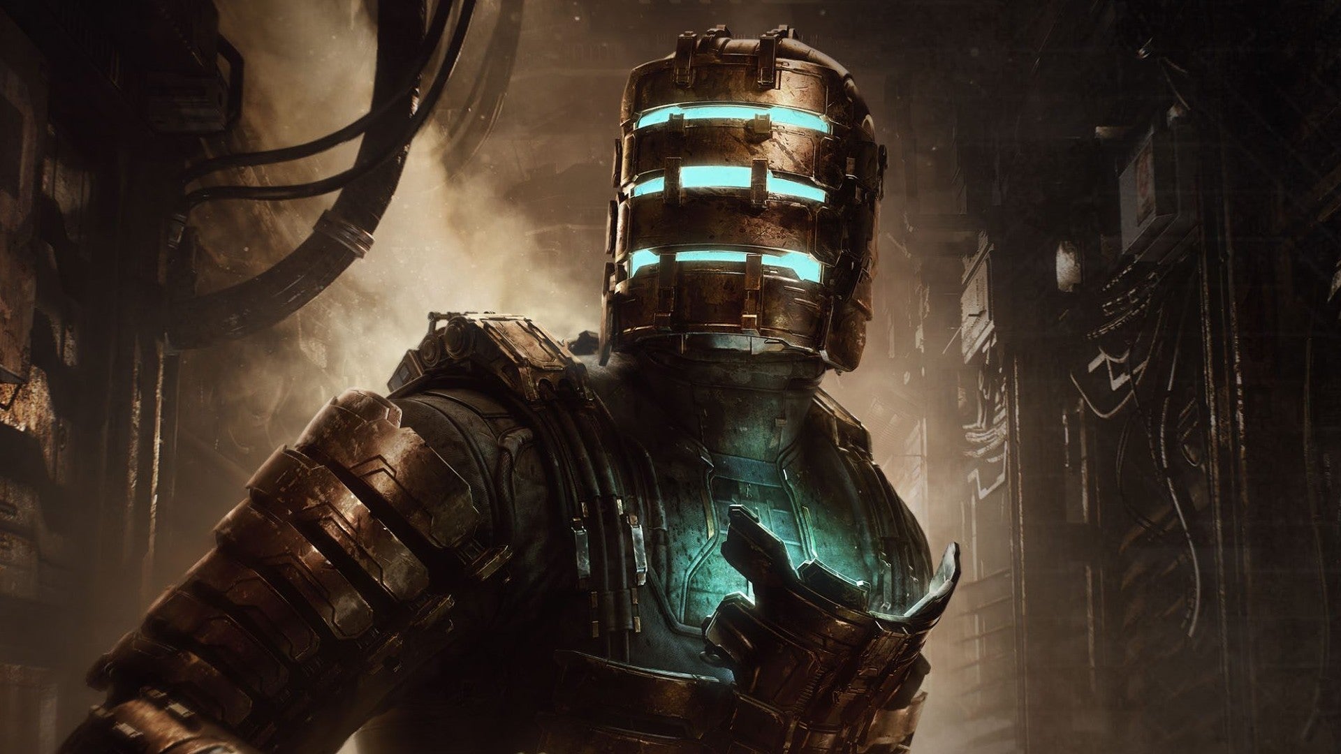 Dead Space image showing a close up of Isaac Clarke wearing his helmet.