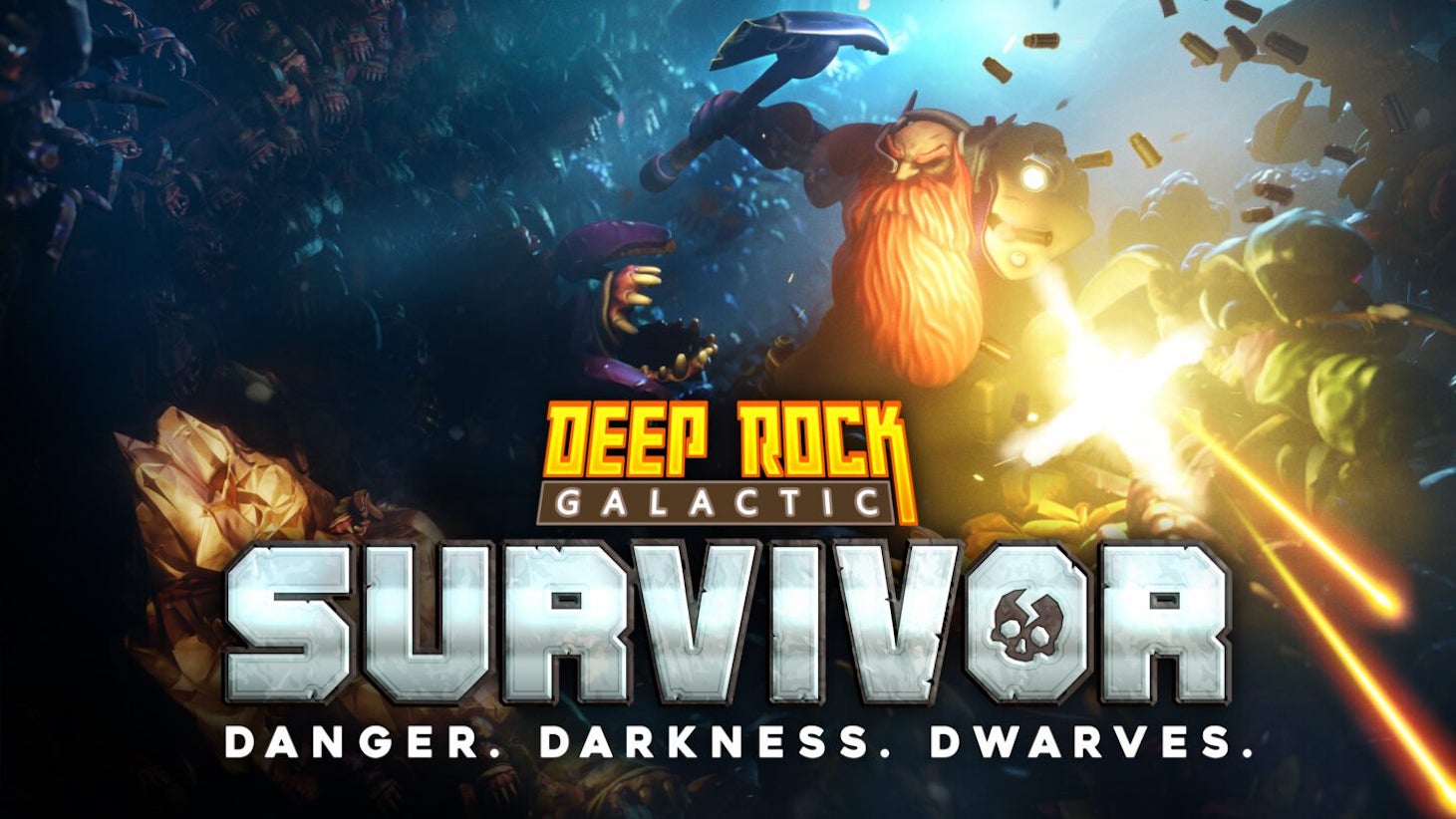 A sci-fi Dawrf bashes aliens in Deep Rock Galactic Survivor