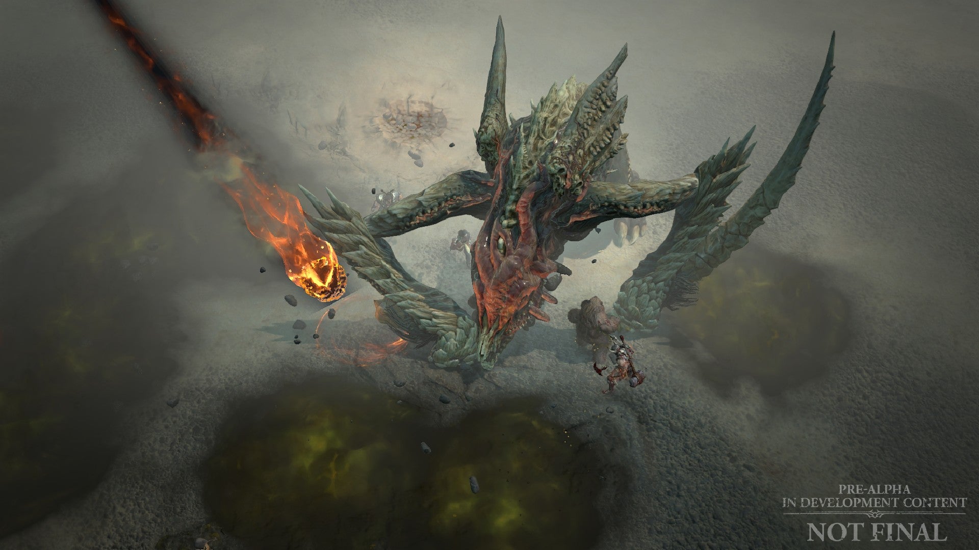 Изображение Diablo 4, На Котором Игроки Сражаются С Мировым Боссом В Пре-Альфа-Видео.