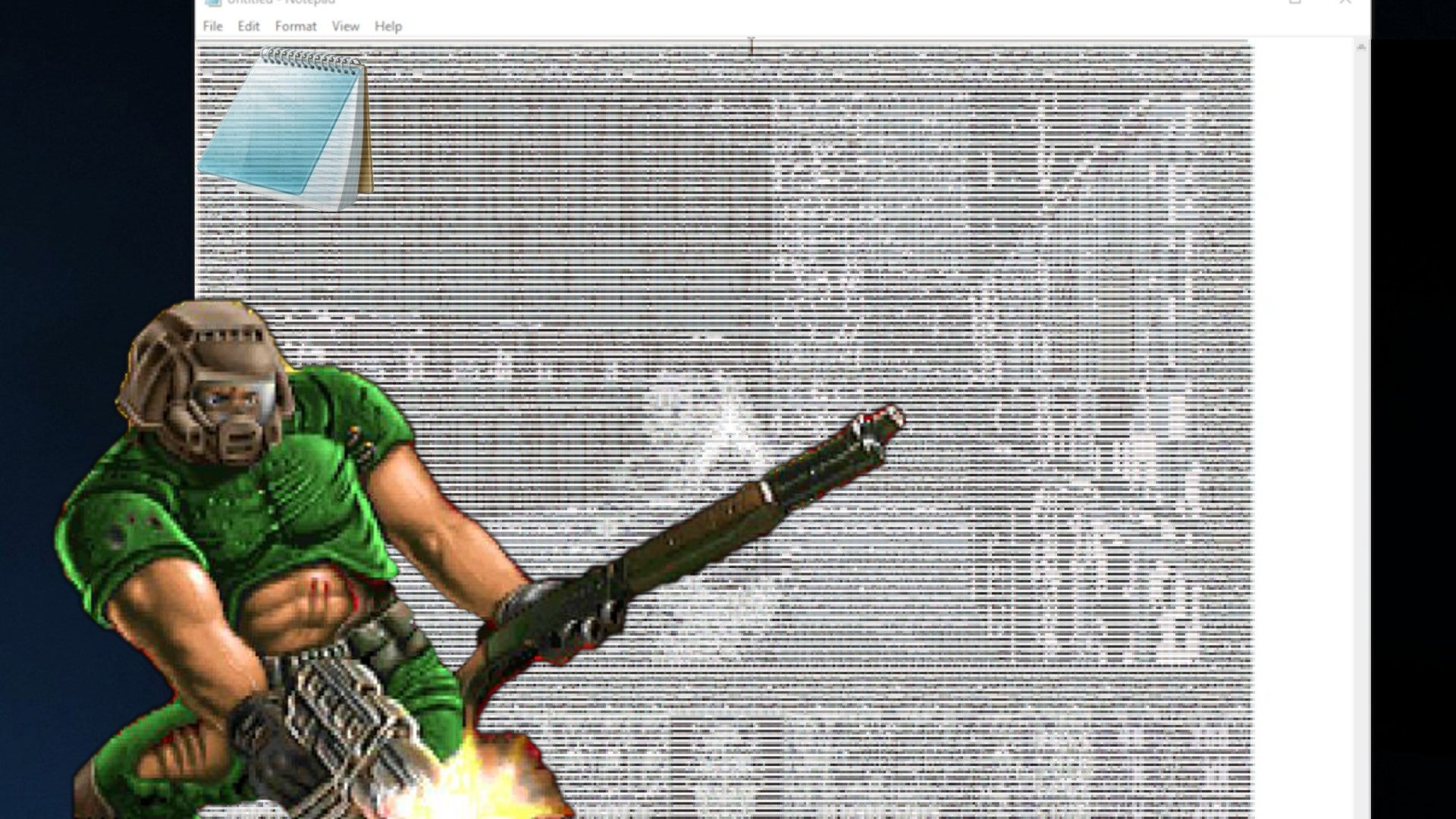 DOOMpad is a version of id Software's classic FPS Doom mirrored in Windows Notepad.