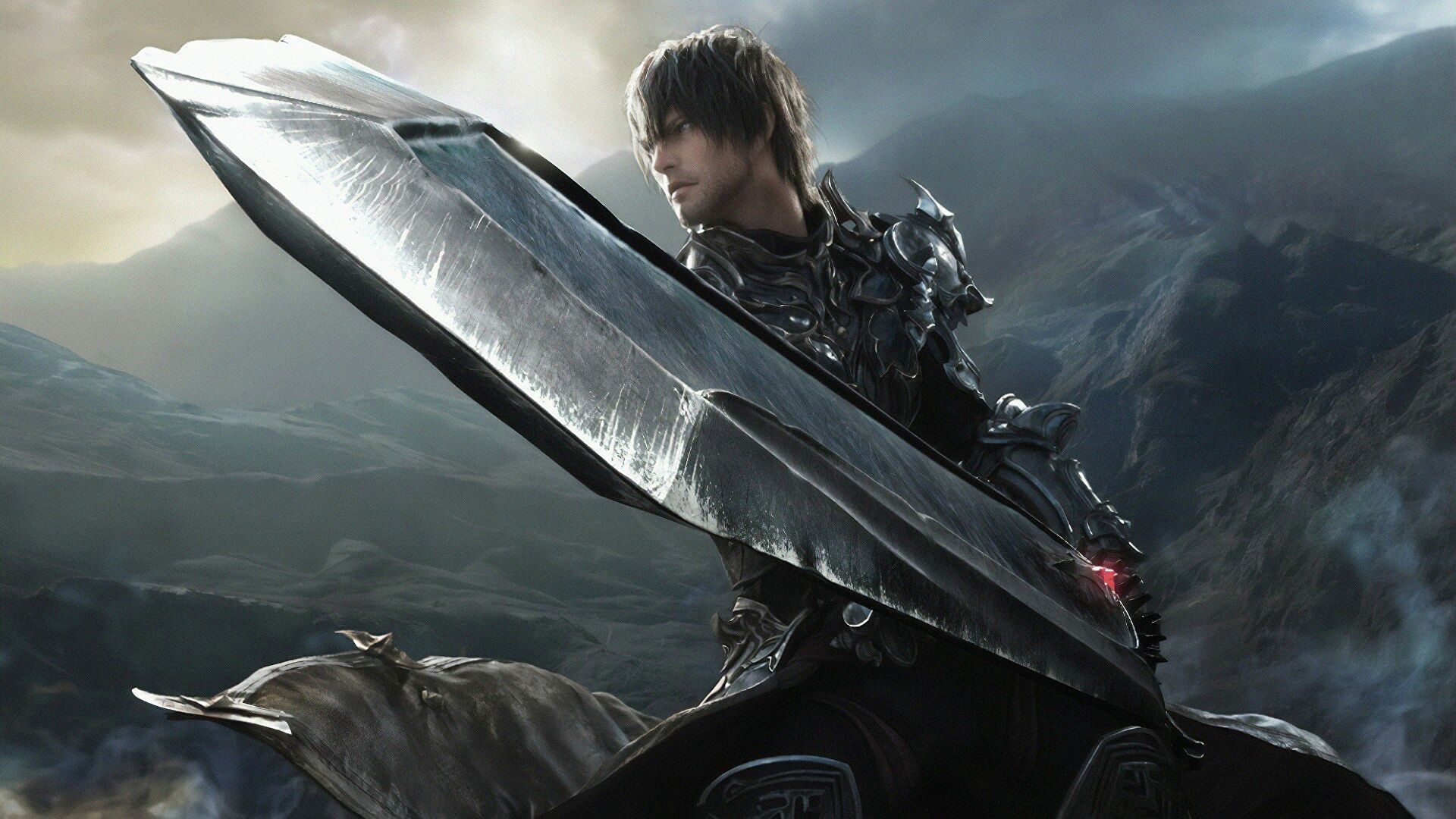 Key art from Final Fantasy 16 showing Clive Rosfield with a massive sword