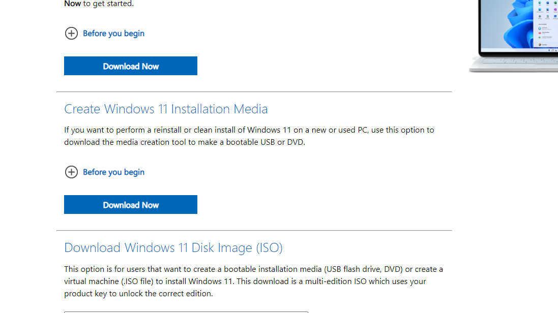 Step 1 of how to create Windows 11 installation media: connect your USB drive and download the Windows 11 Media Creation tool.