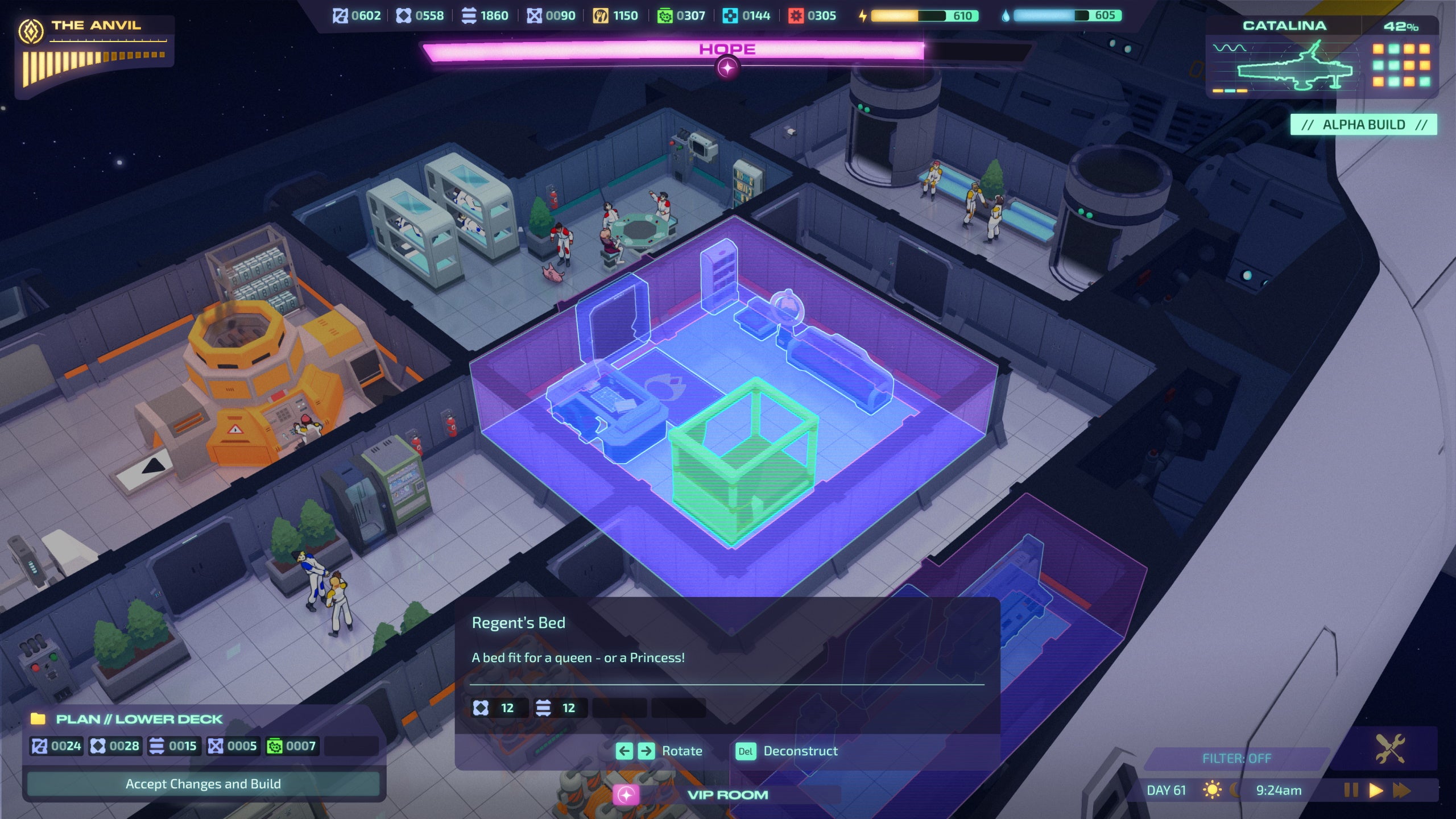 A room is being constructed onboard a space ship in Jumplight Odyssey