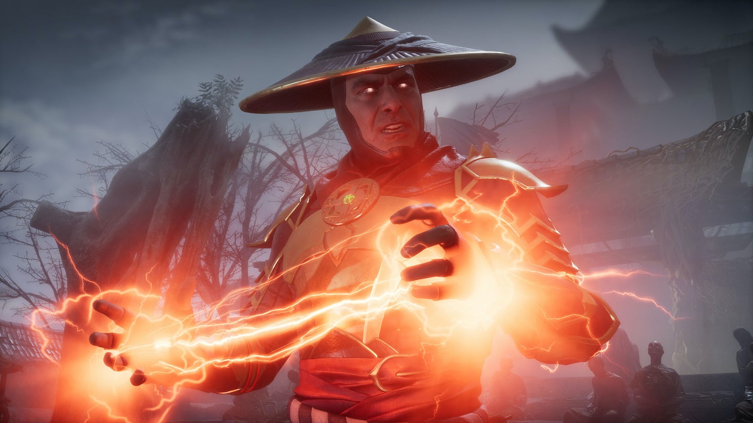 Raiden gets ready for a fight in Mortal Kombat 11