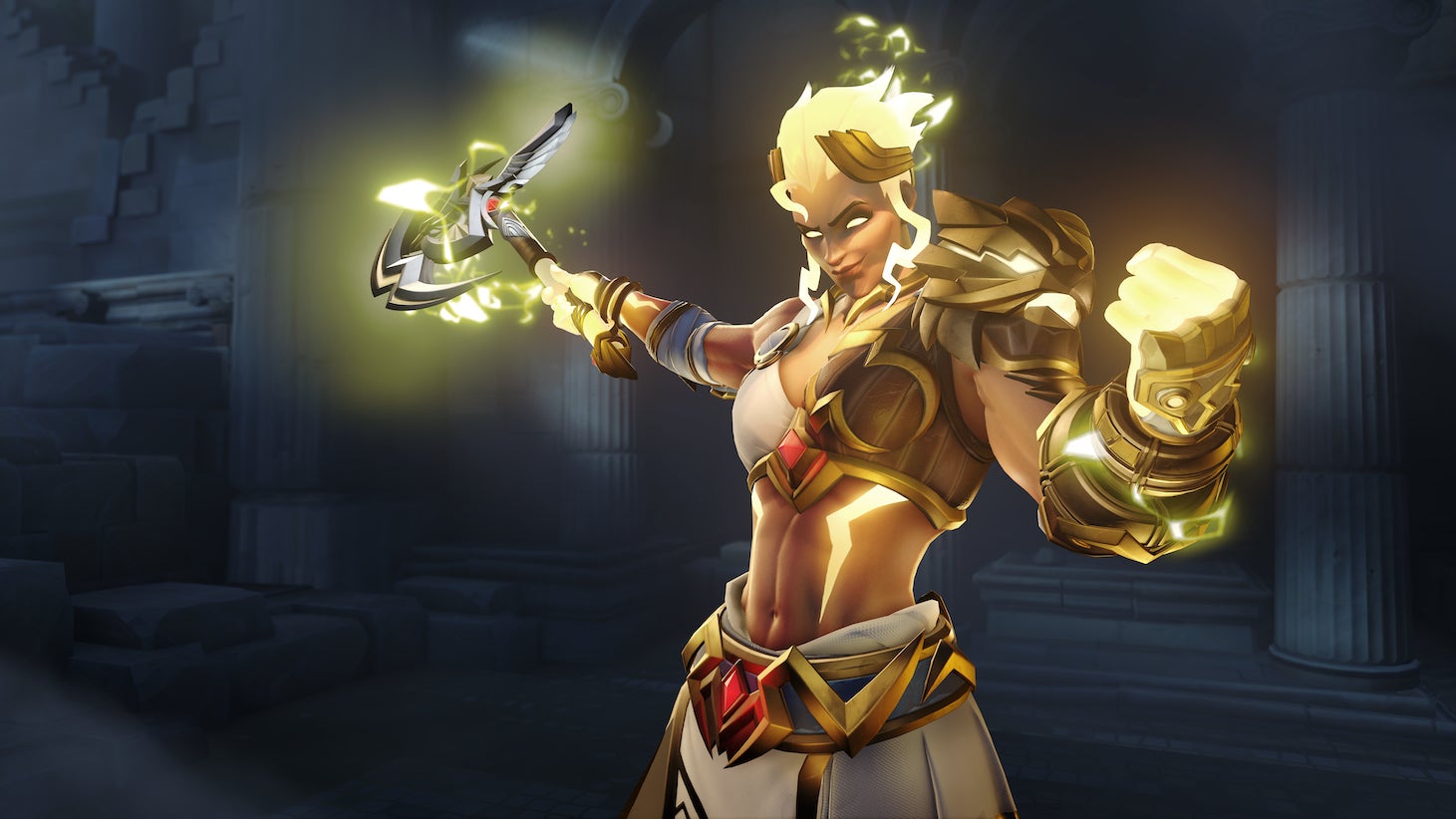 Image for Overwatch 2's Battle for Olympus event turns seven heroes into Greek gods today