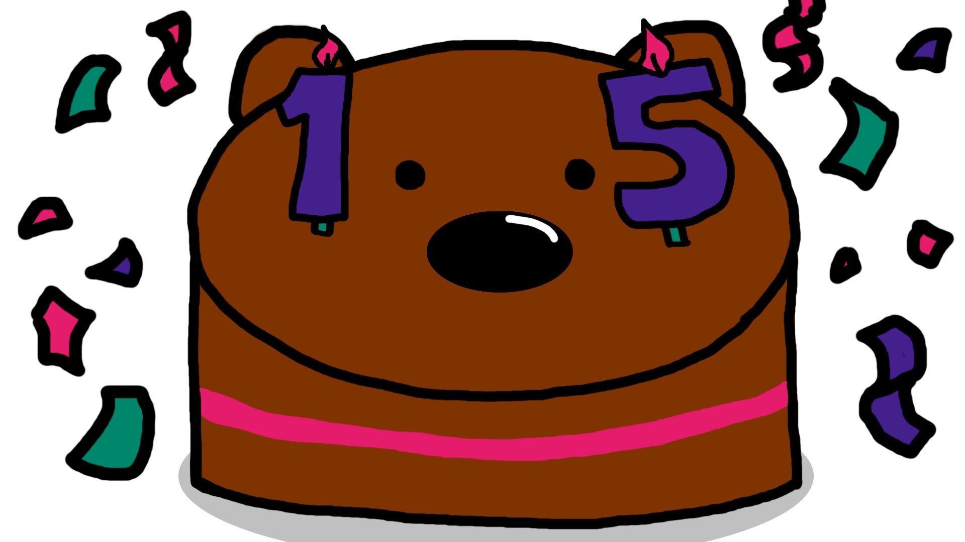 A hand drawn image of RPS mascot Horace as an endless bear cake.