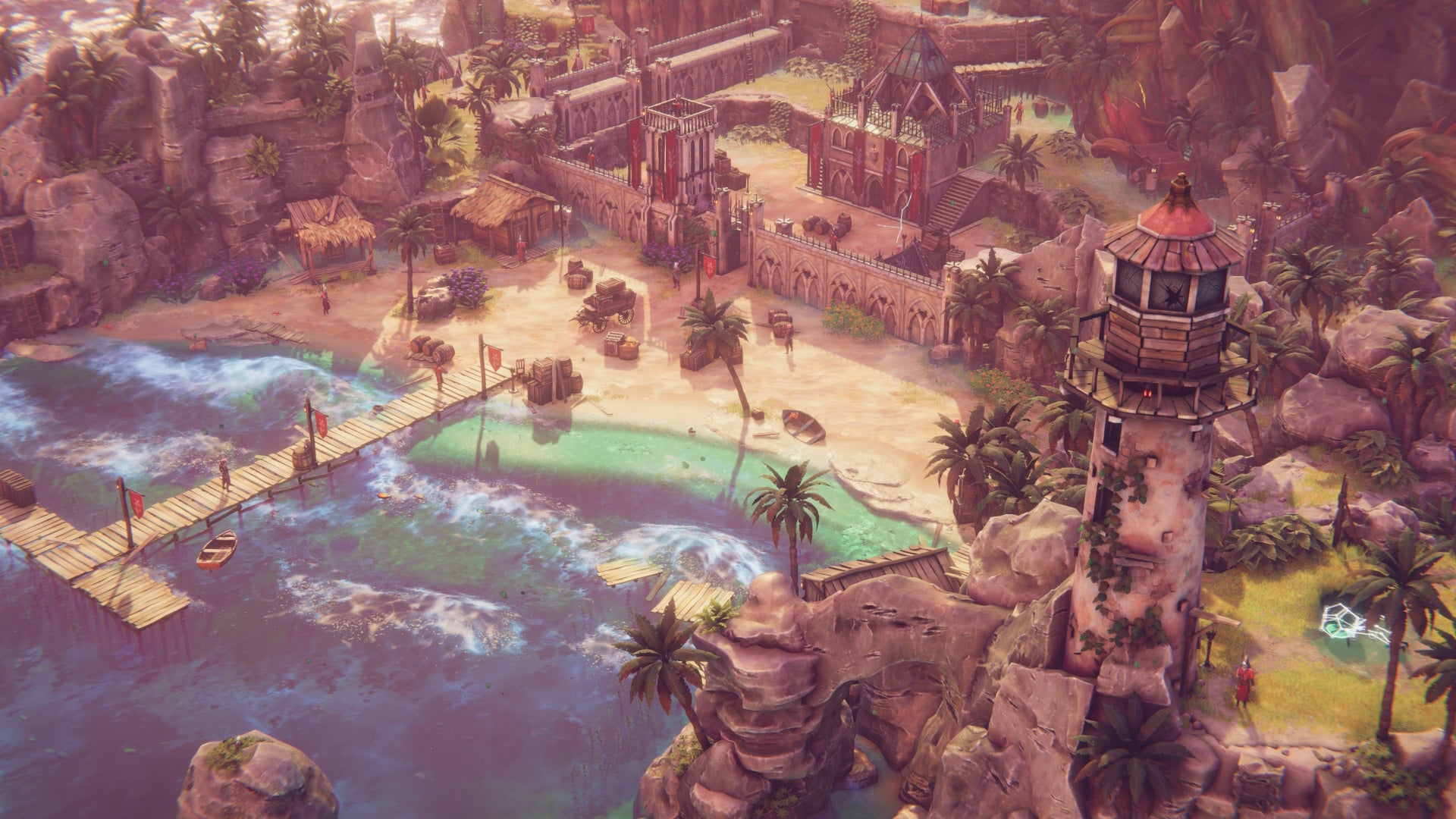 A beach location in Shadow Gambit: The Cursed Crew