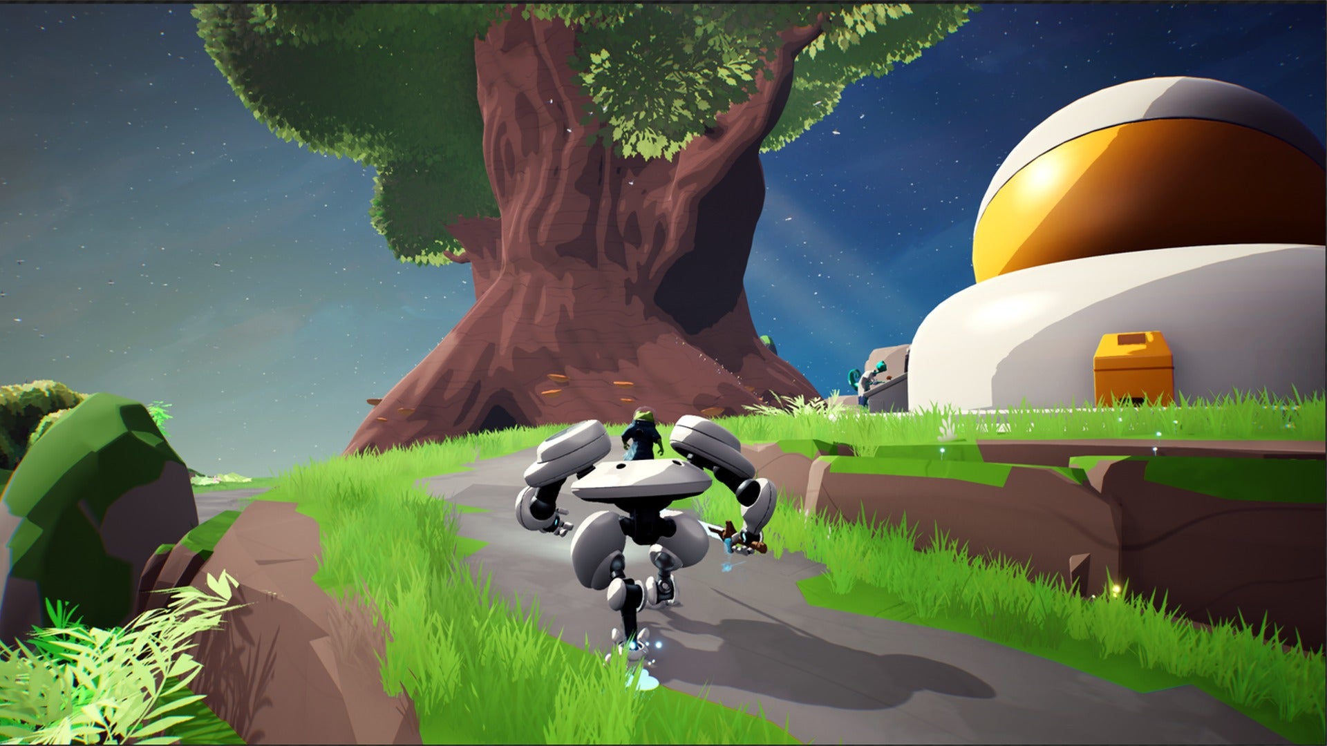 Shoulders of Giants is an action co-op game about a frog riding a robot.