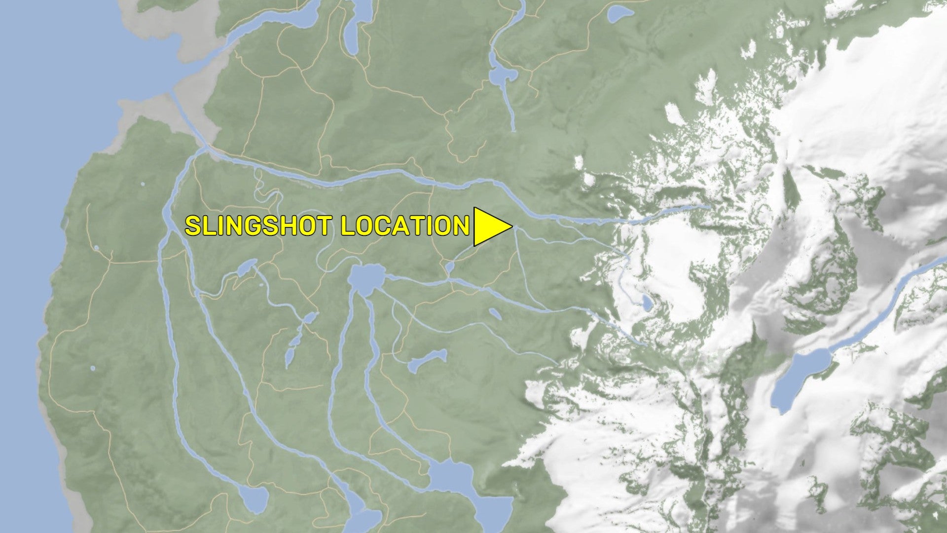 A map denoting the location of the Slingshot in Sons of the Forest.