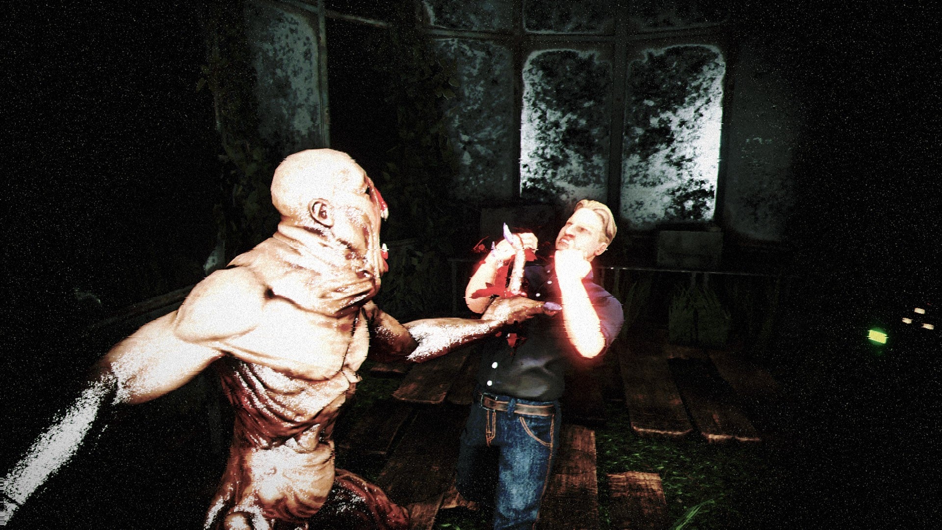 White Noise 2 image showing the monster grabbing a player and screaming in their face.