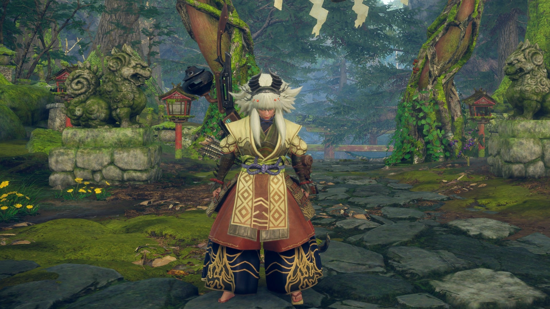 Wild Hearts screenshot showing the Basara armor set.