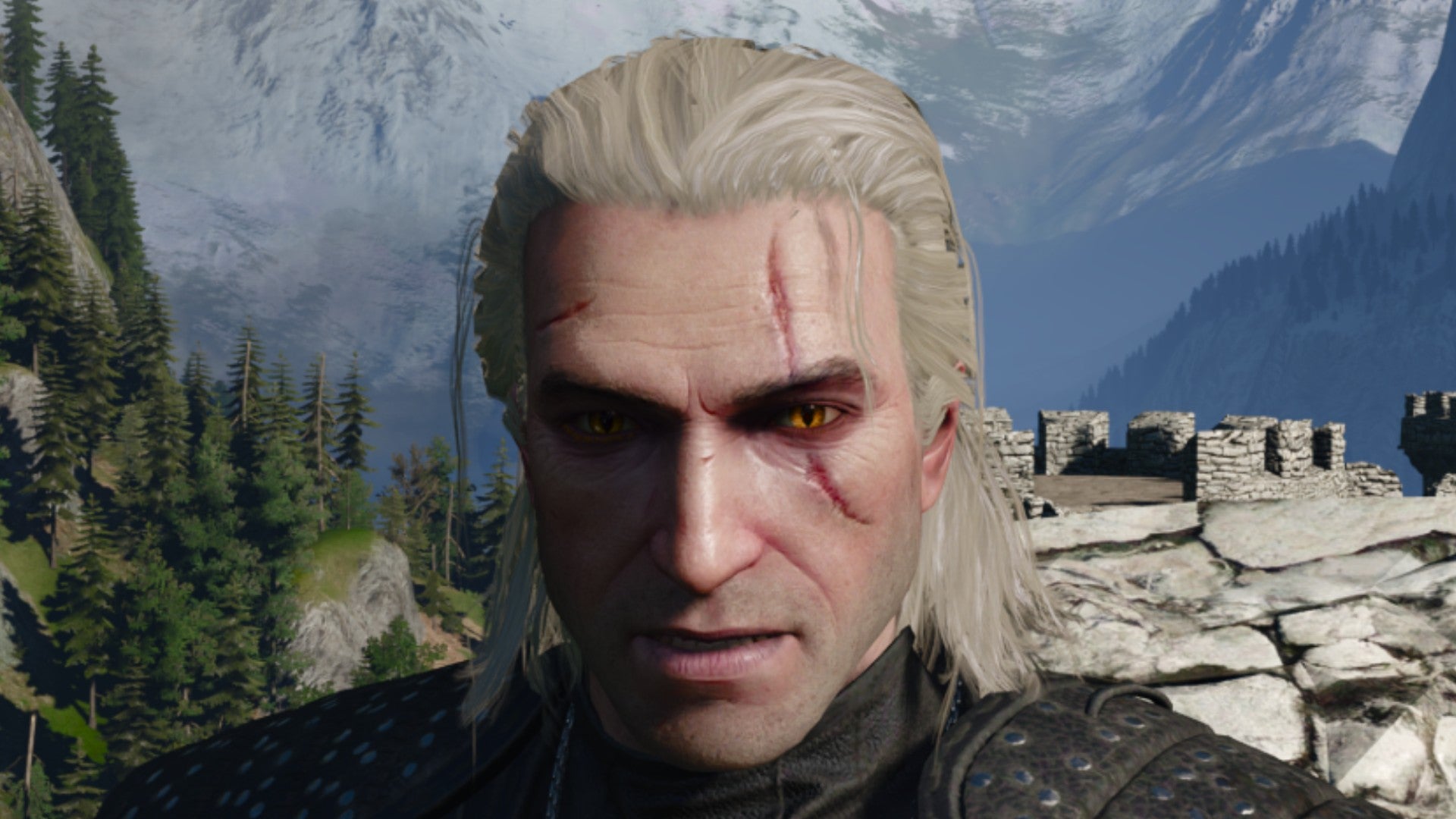 Witcher 3 image showing Geralt with a clean shave.