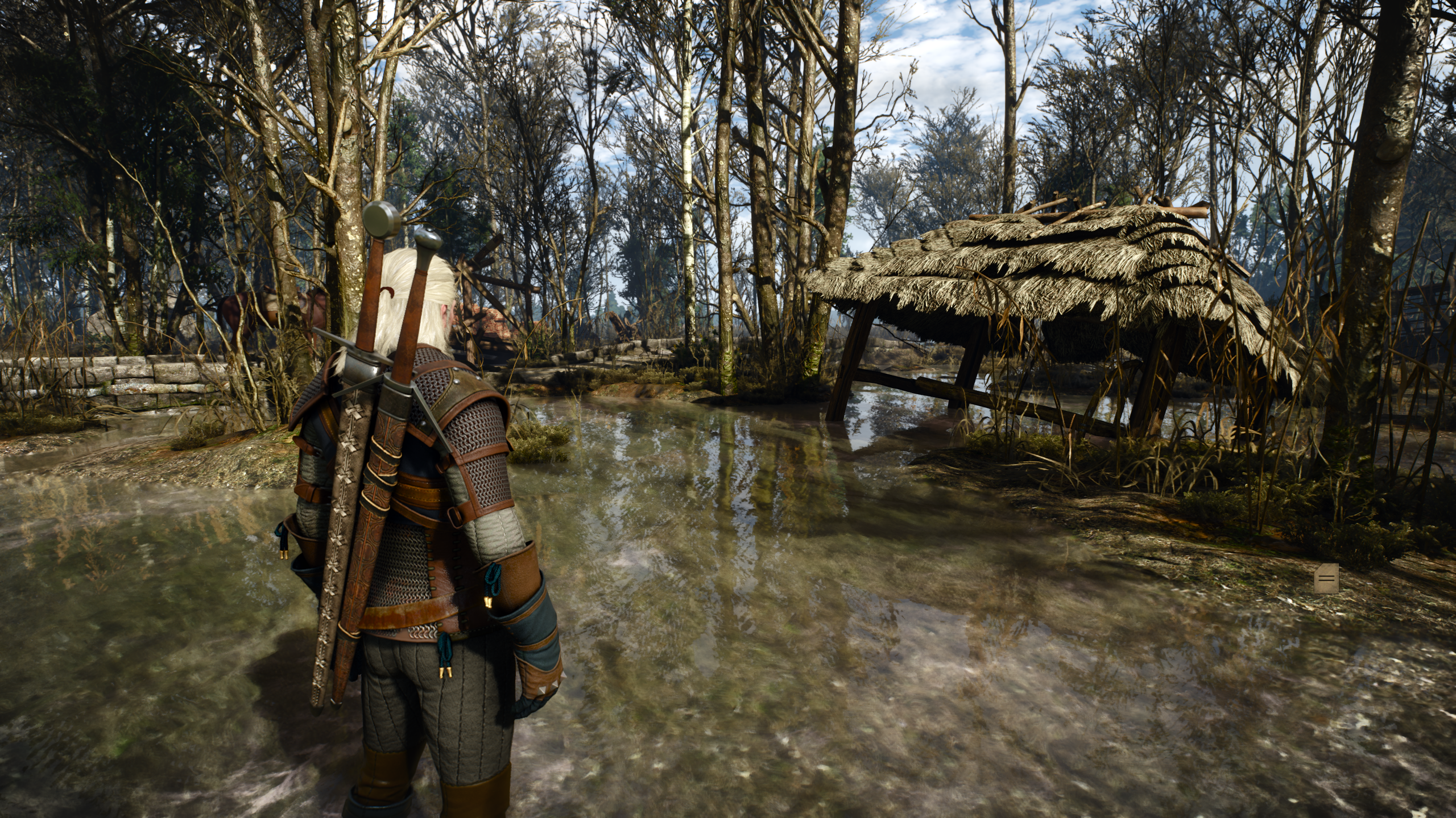 The Witcher 3: Wild Hunt running with ray traced reflections.