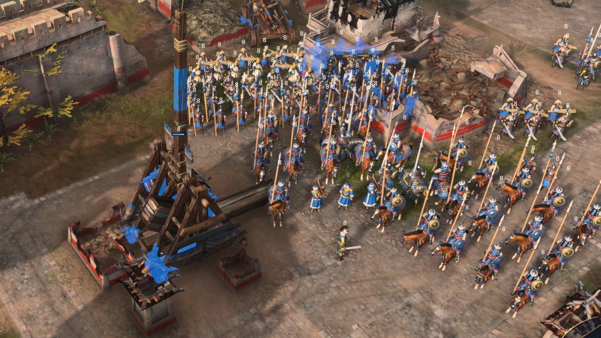 An army of horses surrounds a bicycle in Age Of Empires 4