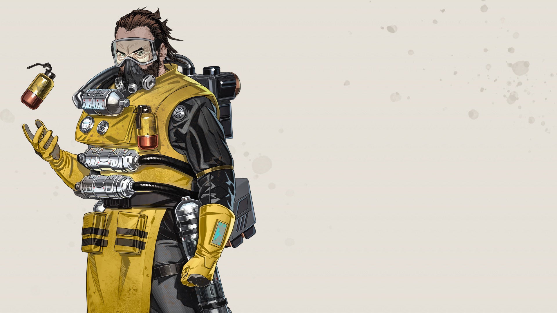 Official art of Caustic, one of the Apex Legends characters.