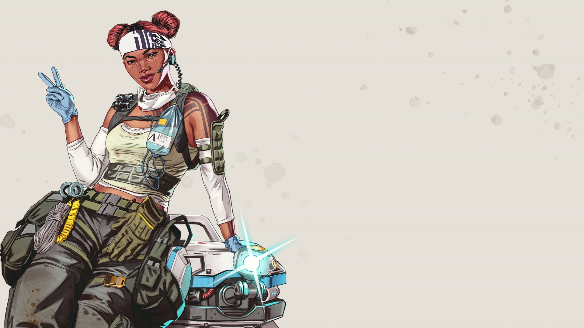 Official art of Lifeline, one of the Apex Legends characters.