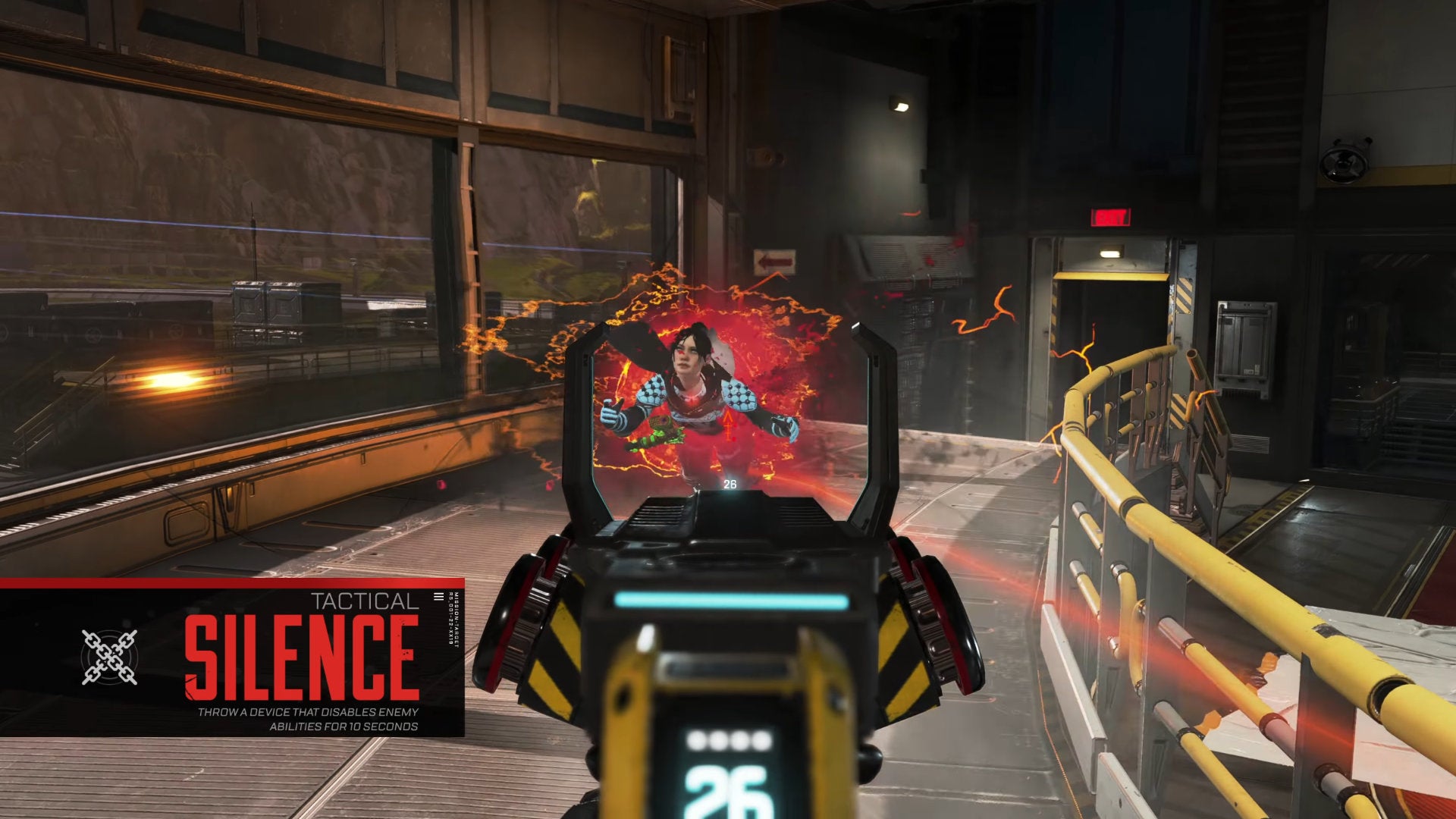A screenshot from the Meet Revenant Apex Legends trailer of Revenant killing Wraith with the help of his Silence ability.