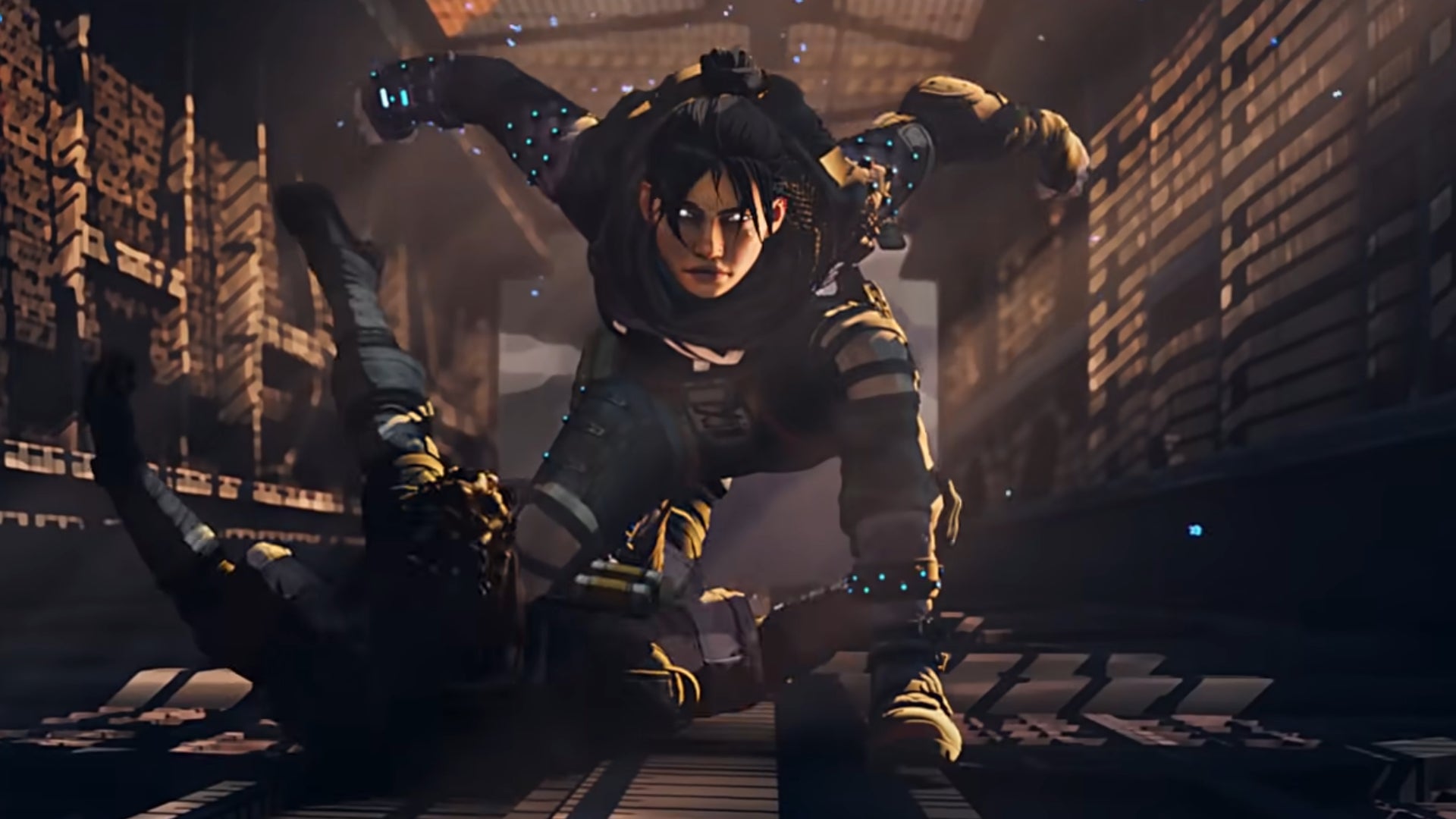 Wraith knocks out another player in Apex Legends.