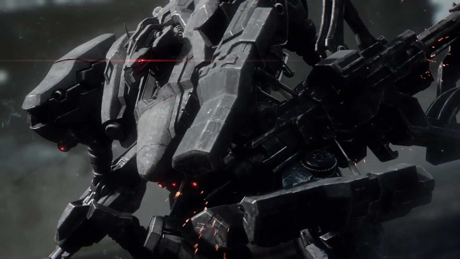 Огромный Серый Мех Готовится К Гонке Из Трейлера Armored Core Vi.