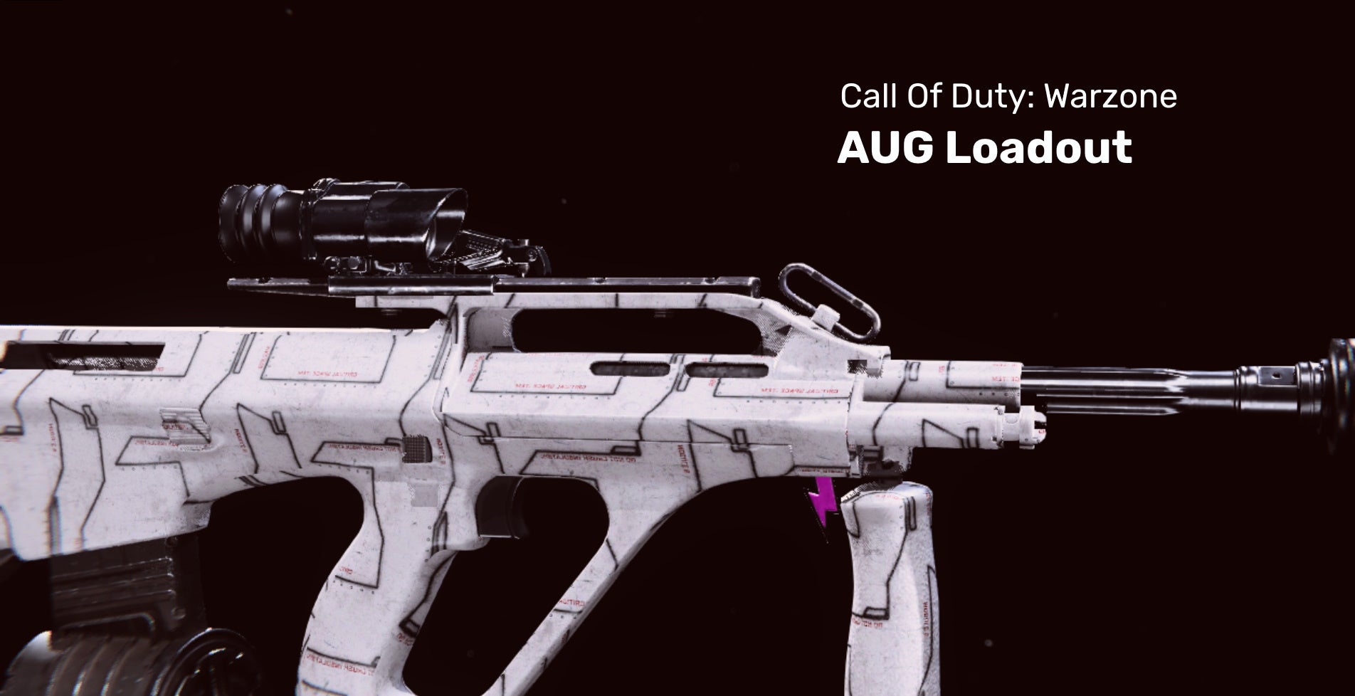 An AUG from Call of Duty Warzone on a blank background.