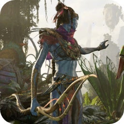A Na'vi wielding a bow stretches his hand out off-screen in Avatar: Frontiers Of Pandora.