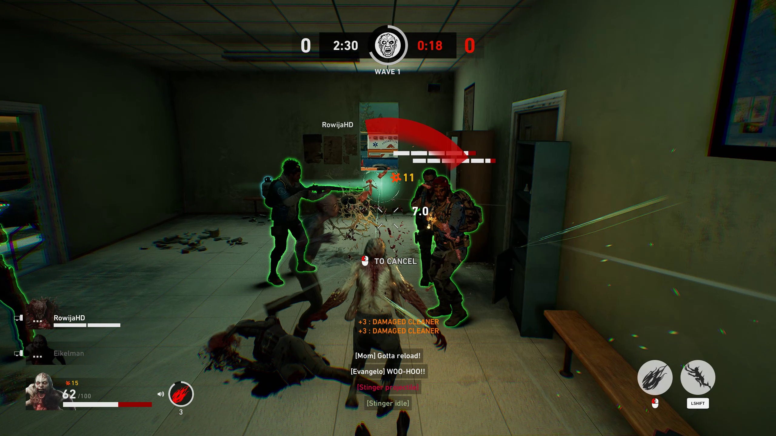 A zombie faces off against four human players in Back 4 Blood's PvP mode