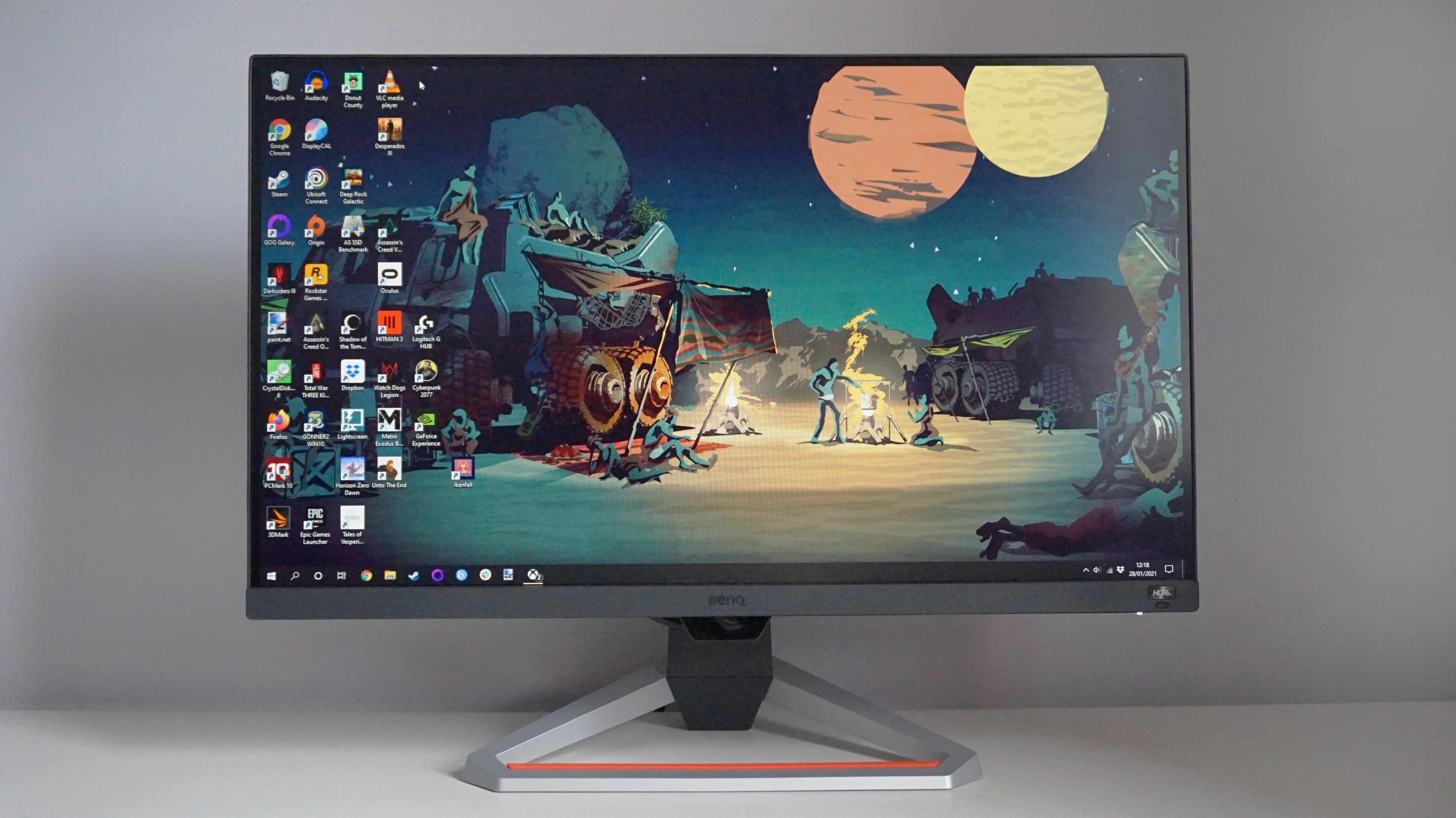 A photo of the BenQ Mobiuz EX2710 gaming monitor.