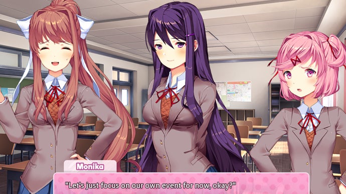 Doki Doki Literature Club screenshot of Yuri talking
