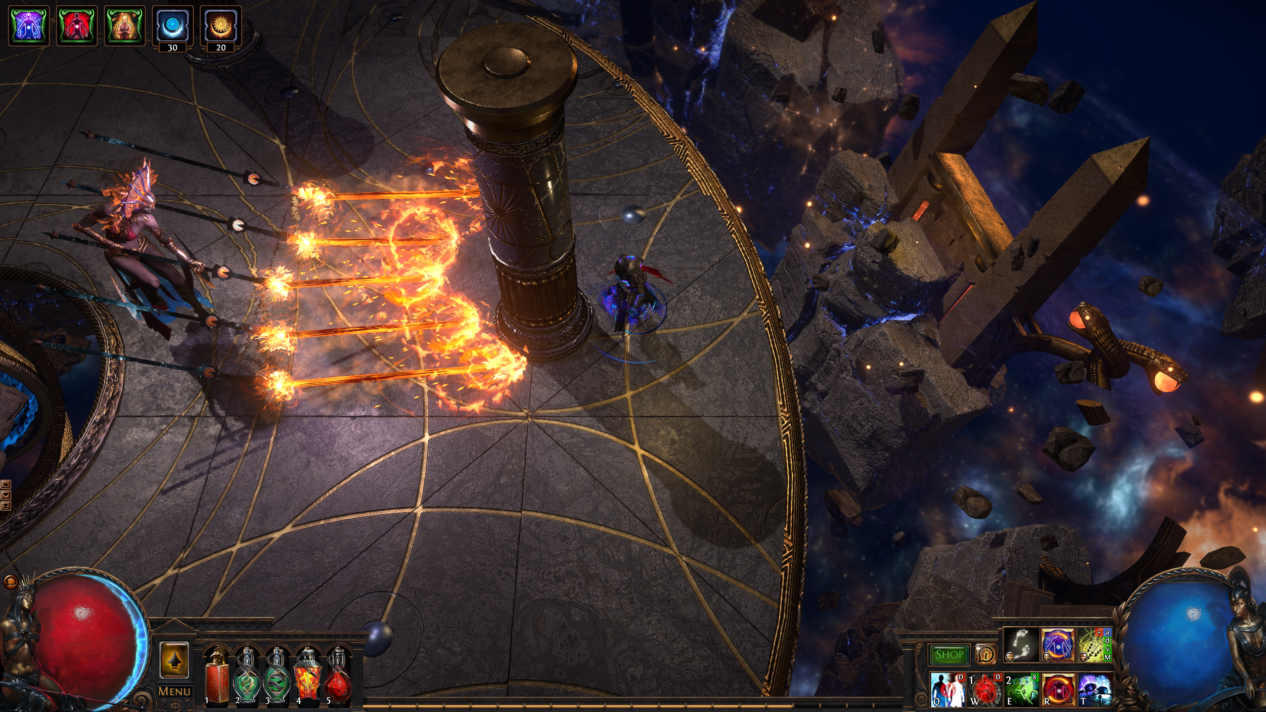 Battling the new Black Star boss in Path Of Exile