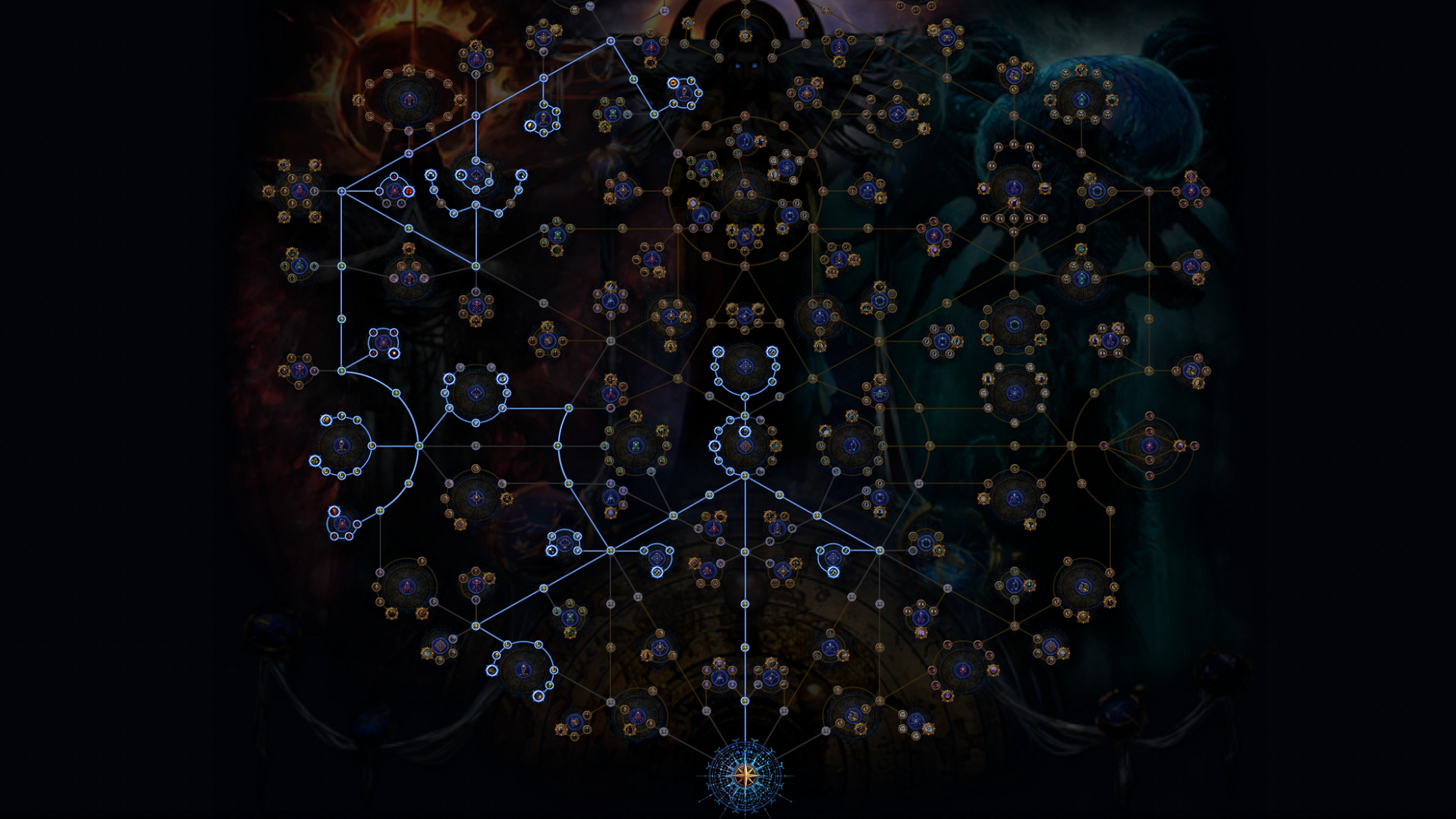 An advanced atlas tree with Blight, Beyond, and Delirium