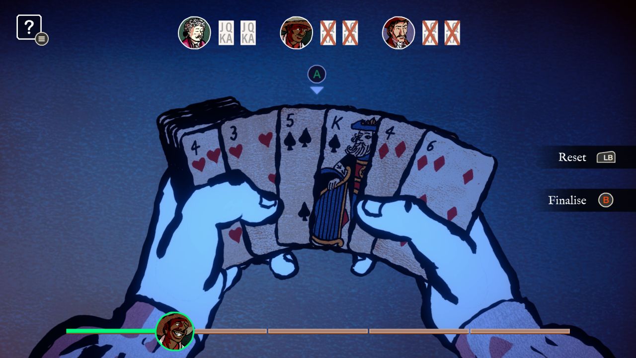 Flicking through a deck to choose cards and stack it in Card Shark
