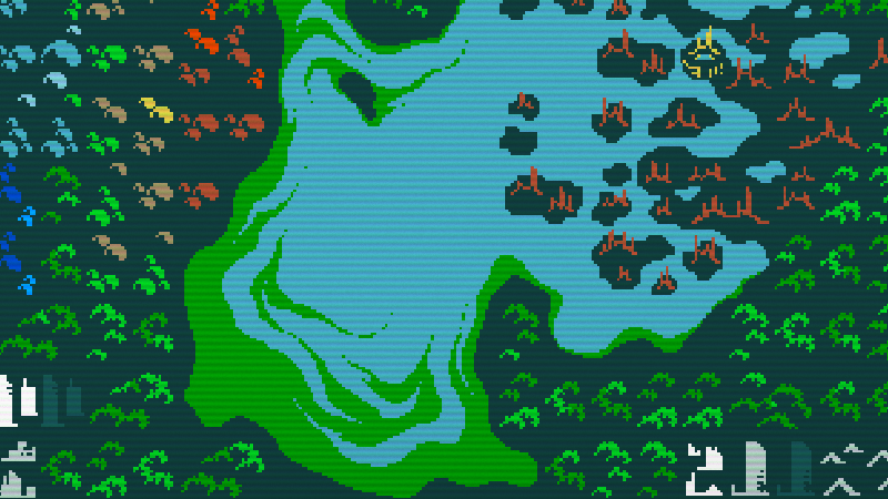 A wet area in a Caves of Qud screenshot.