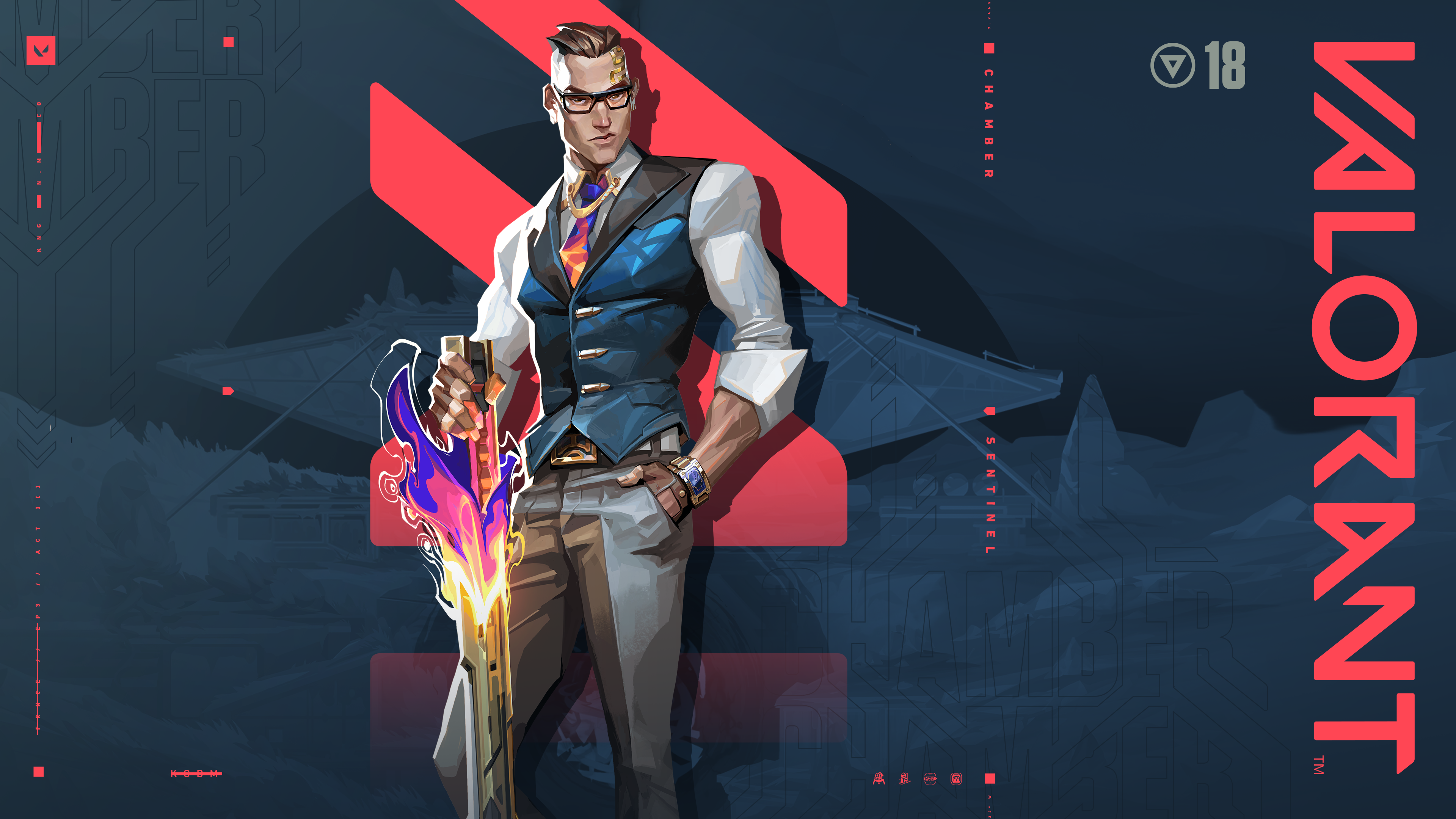 Image for Valorant's new agent Chamber spawns snazzy guns for himself