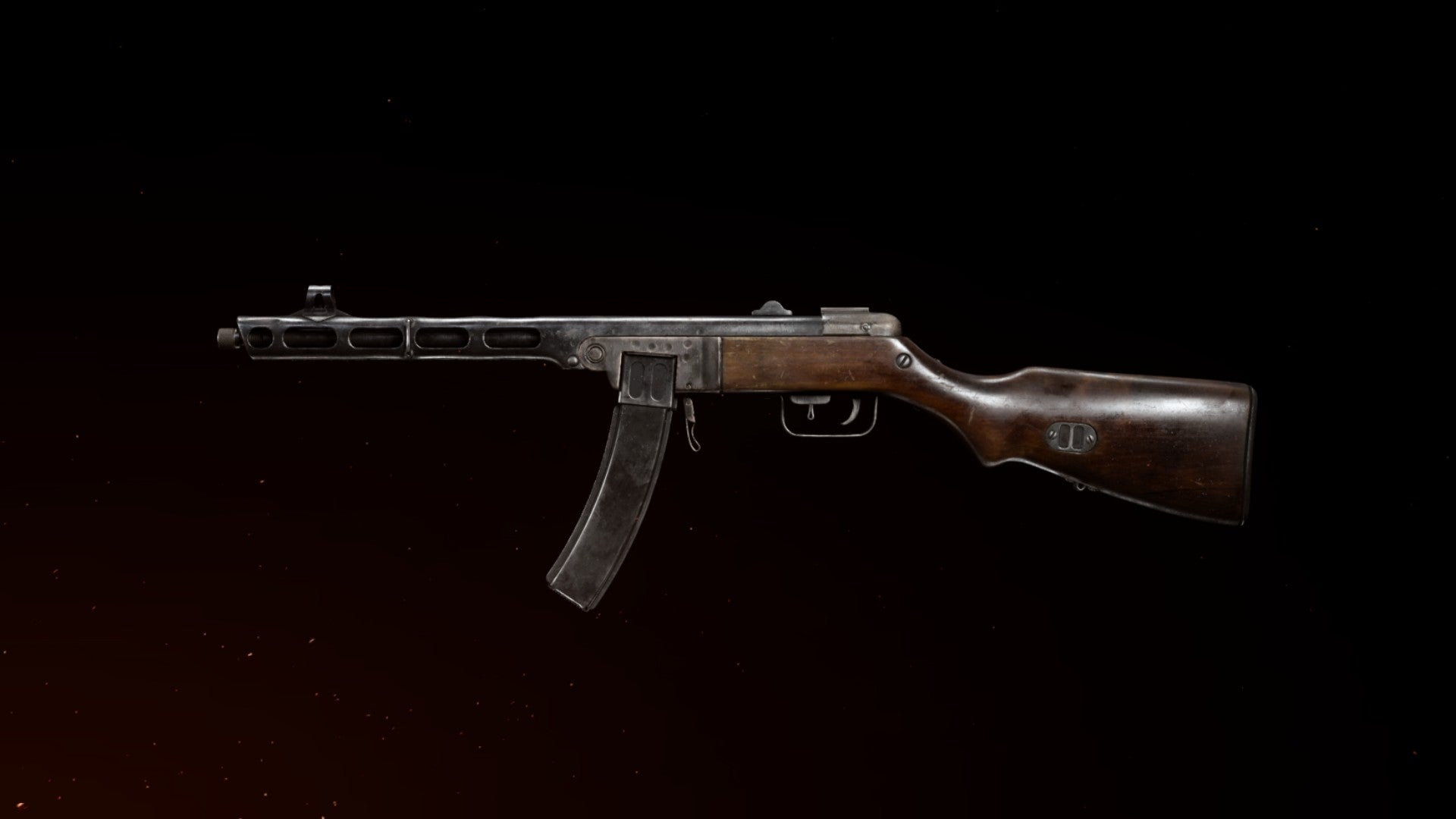 PPSH-41 weapon preview against black background in Call Of Duty: Vanguard
