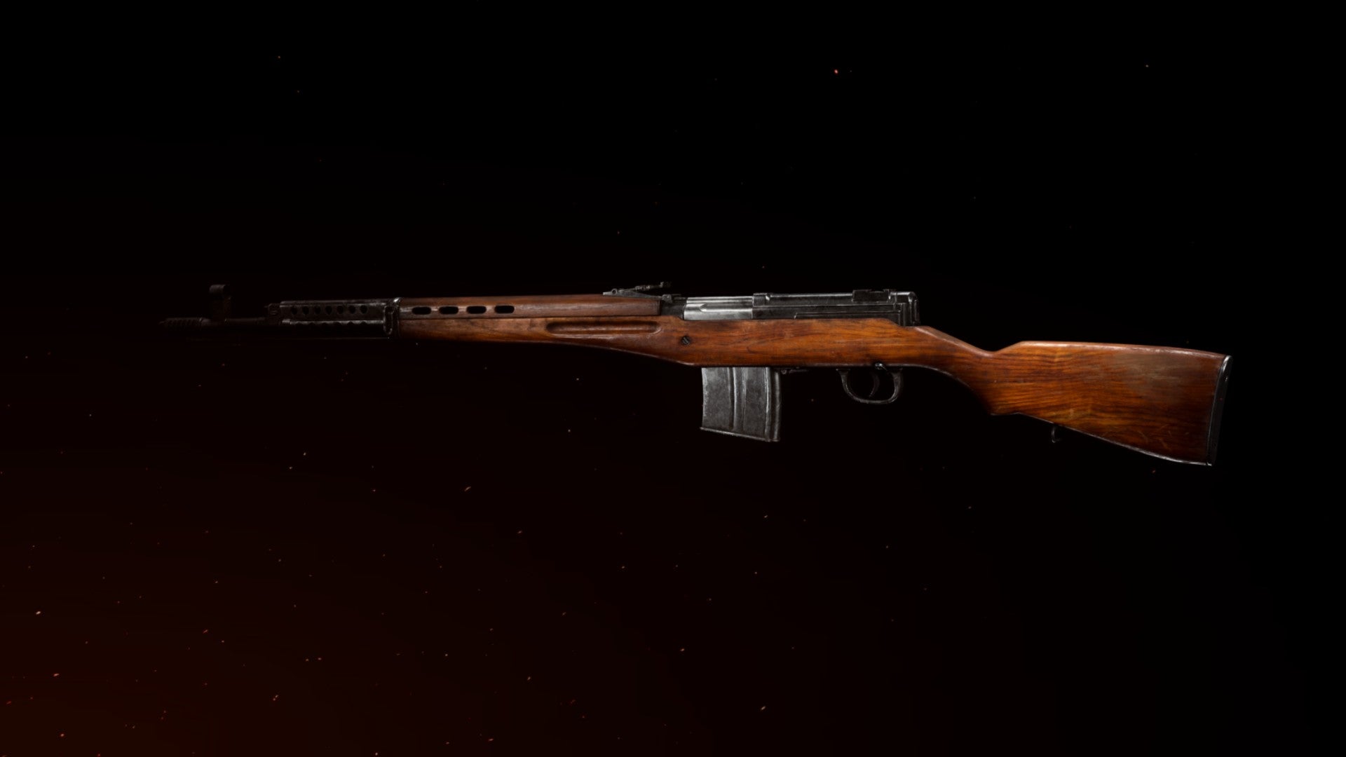 Render of an SVT-40 in the Call Of Duty: Vanguard gunsmith preview screen.