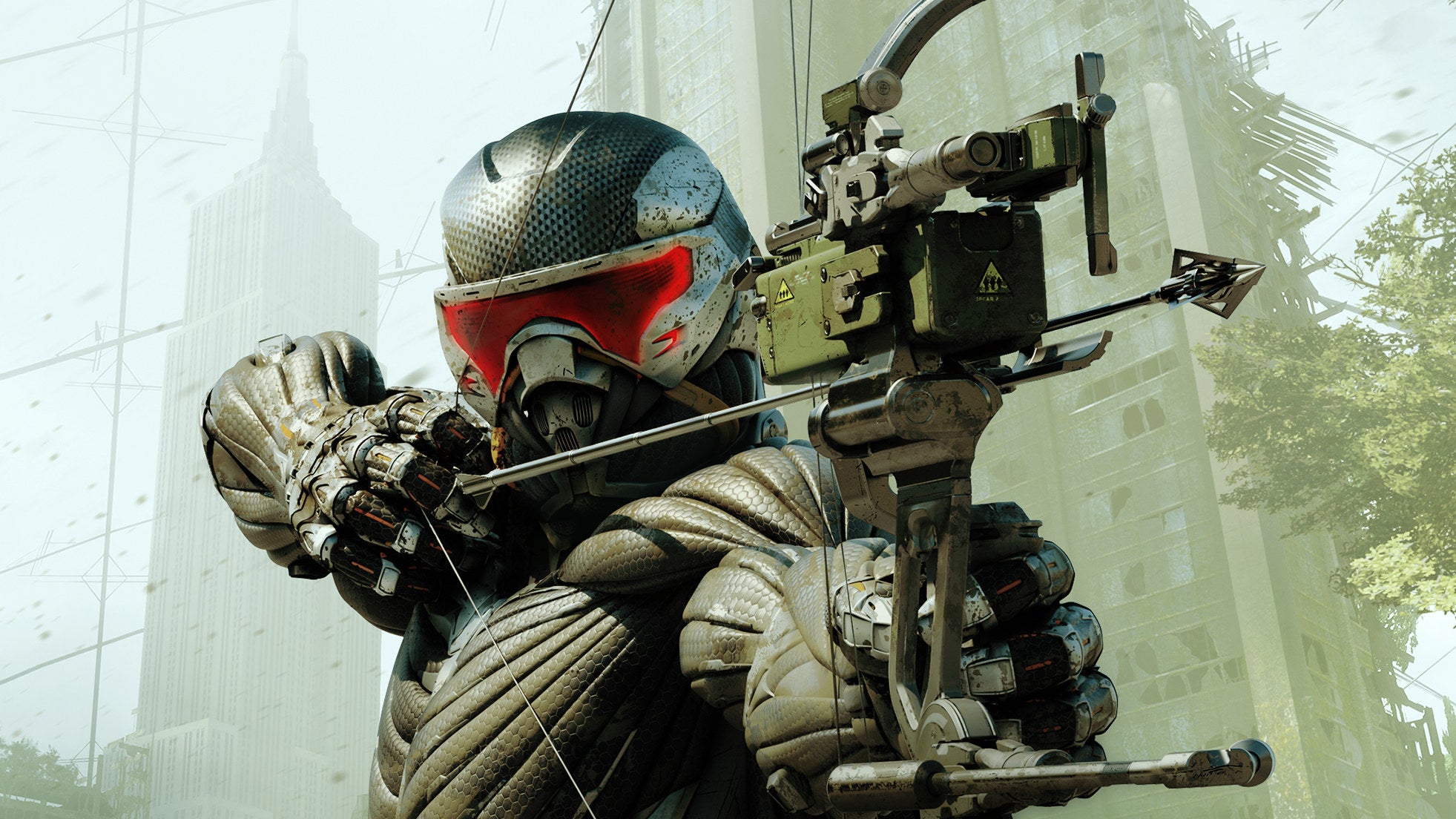 Aiming a bow in Crysis 3 Remastered artwork.