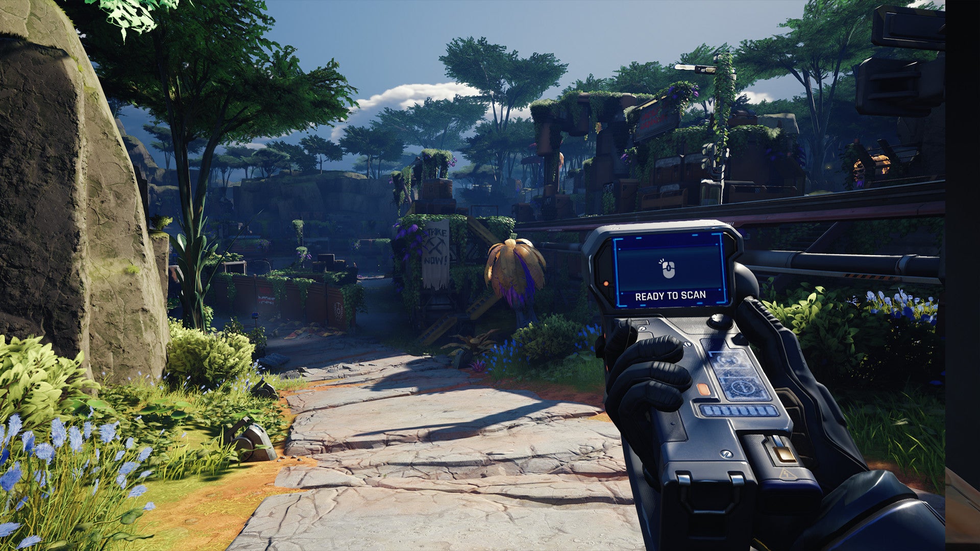 O jogador se prepara para usar seu Mineral Scanner em The Cycle: Frontier.