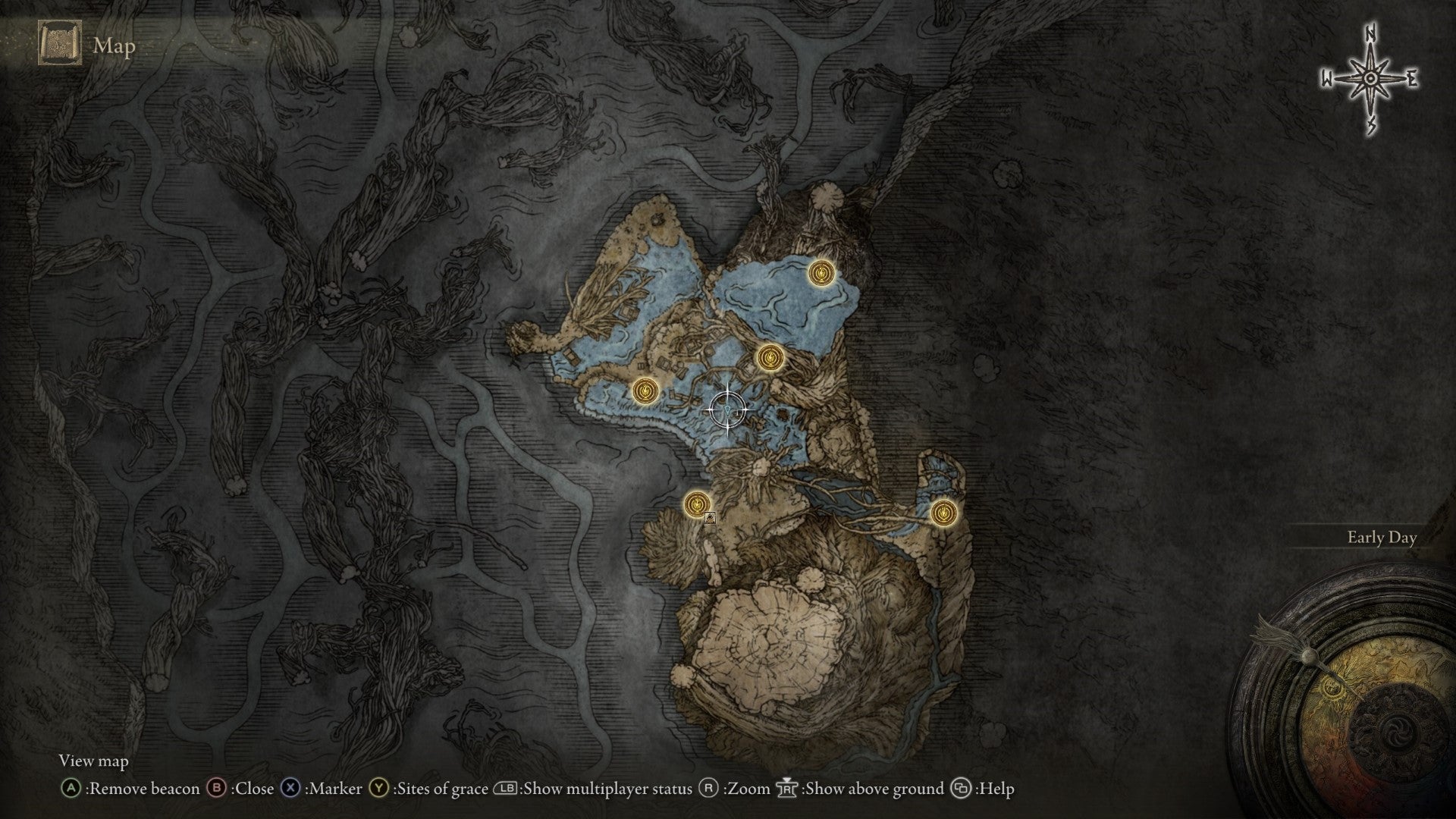 The location of the Deeproot Depths map fragment in Elden Ring