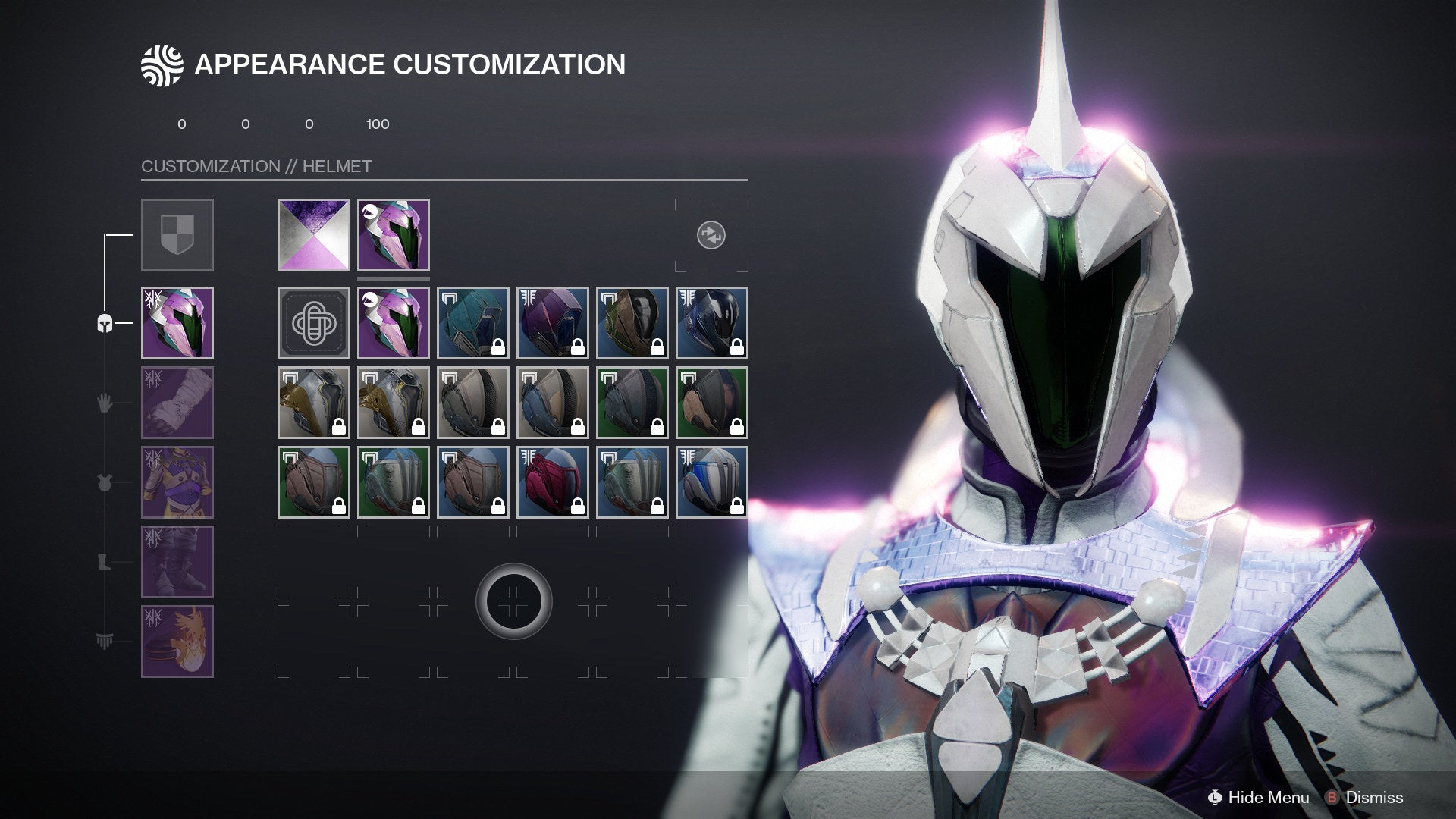 A peek at Destiny 2's appearance customisation screen coming with Armor Synthesis.
