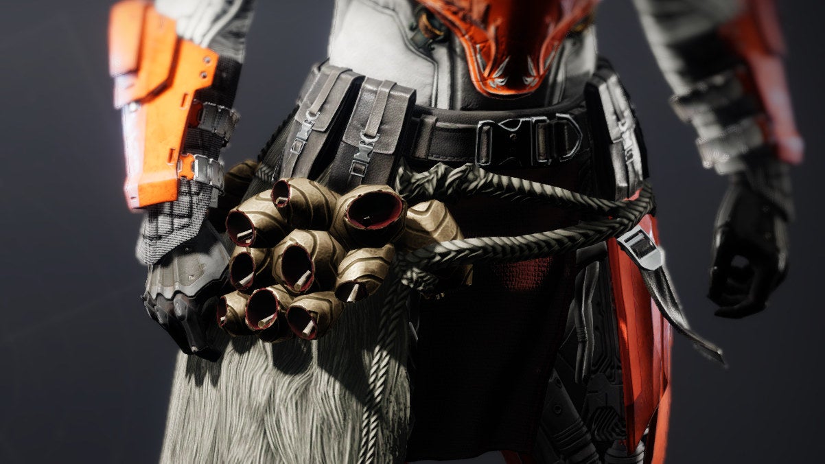 A Destiny 2 Titan wearing the Iron Forerunner mark.